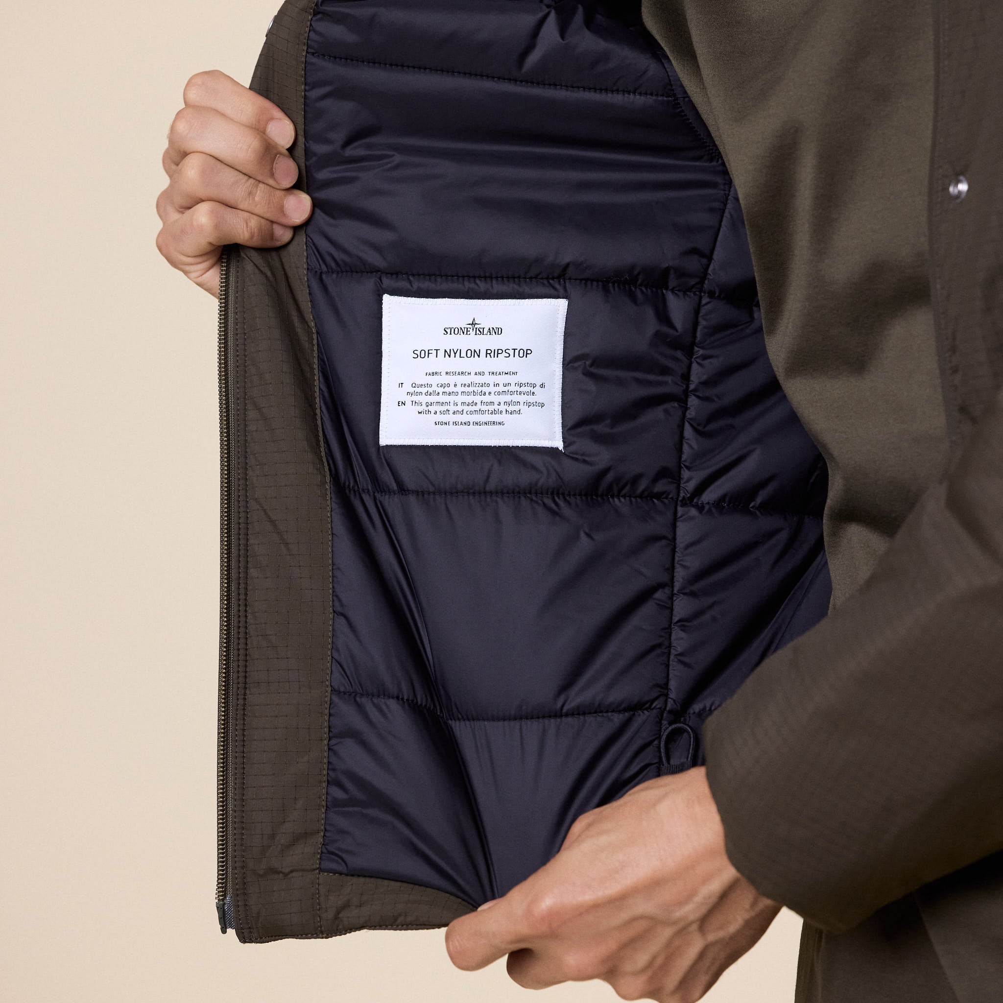 Stone Island Stellina - Soft Nylon Ripstop Padded Hooded Jacket - Walnut Brown