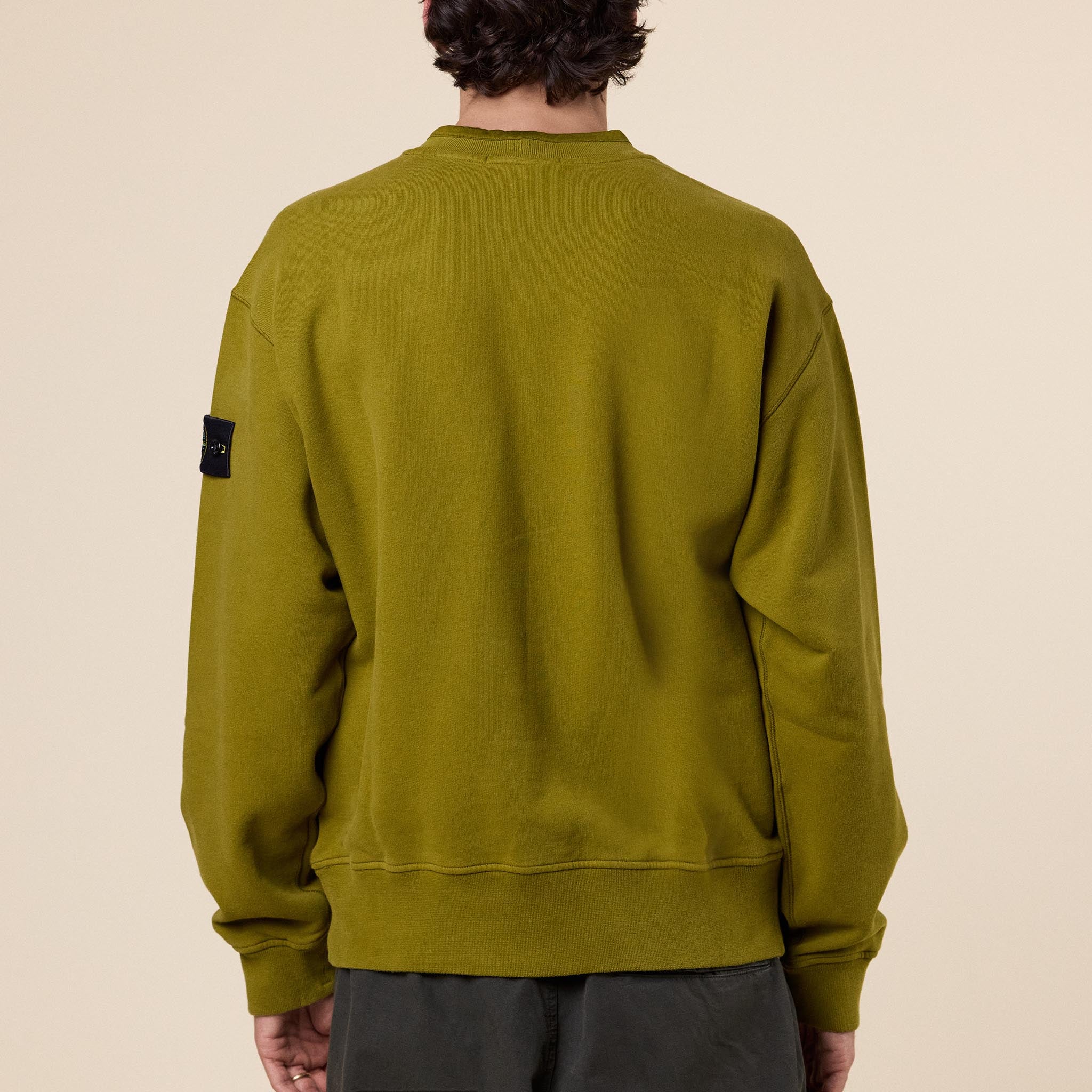 Stone Island - Brushed Organic Cotton Fleece Oversized Crewneck Sweatshirt - Cactus