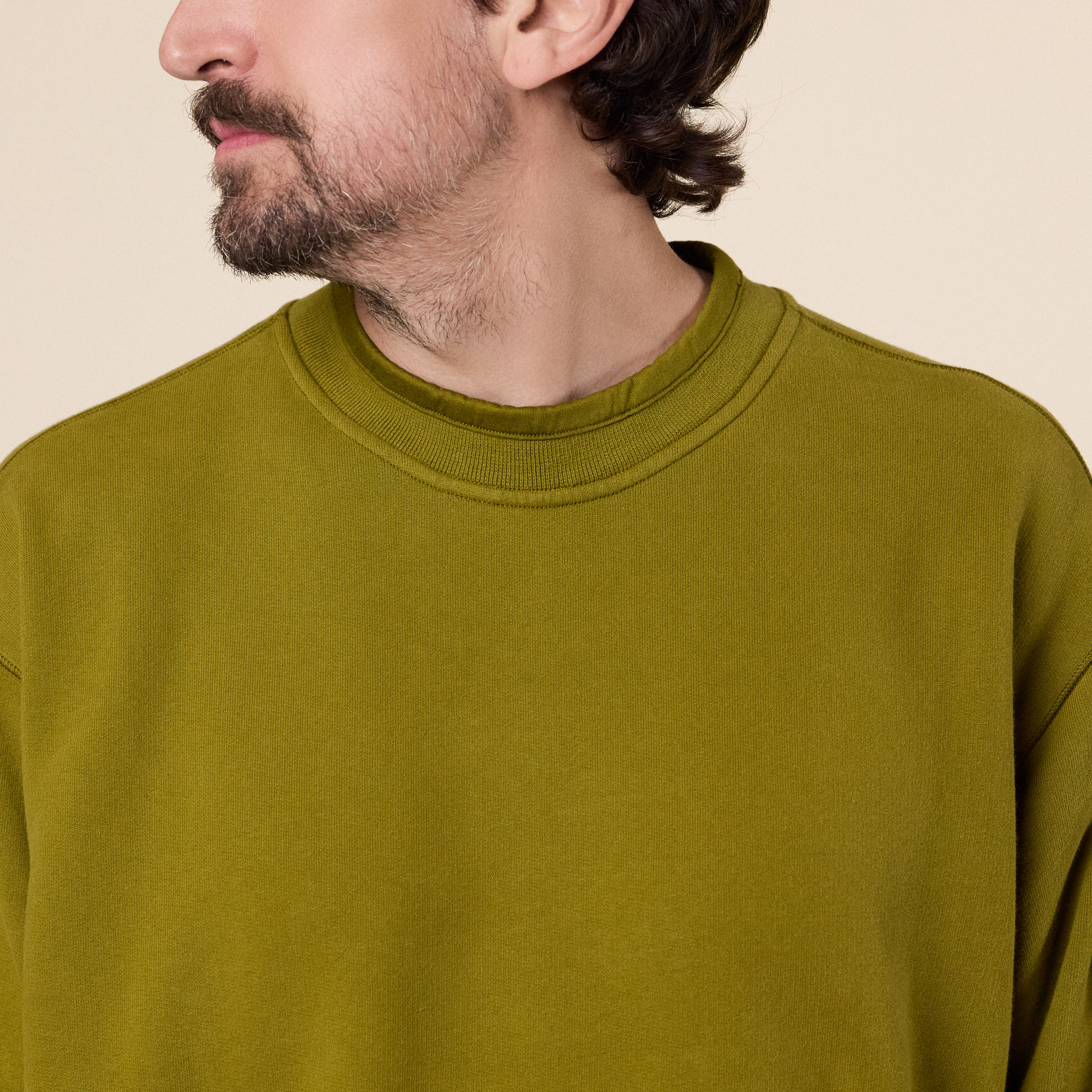 Stone Island - Brushed Organic Cotton Fleece Oversized Crewneck Sweatshirt - Cactus