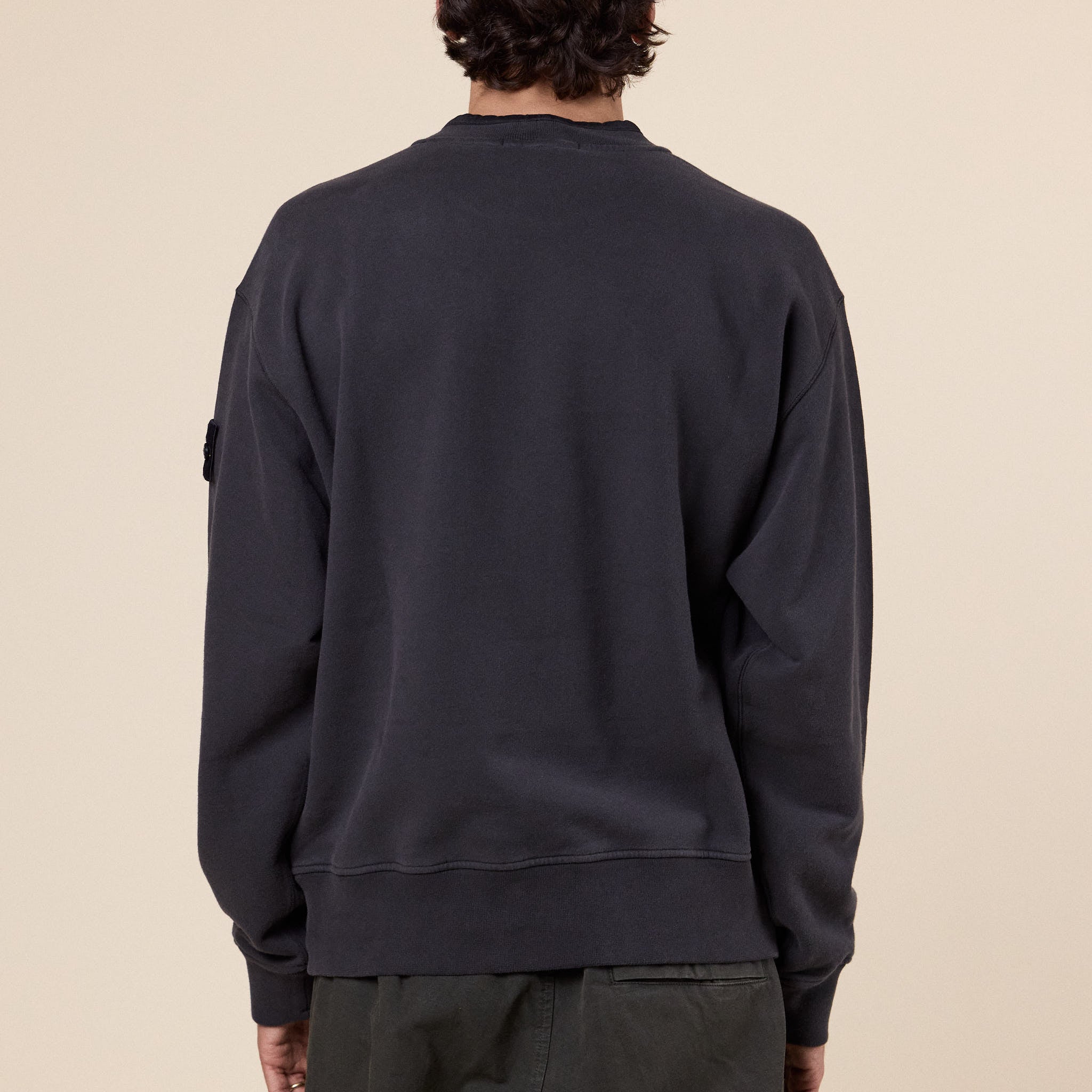 Stone Island - Brushed Organic Cotton Fleece Oversized Crewneck Sweatshirt - Lead Grey