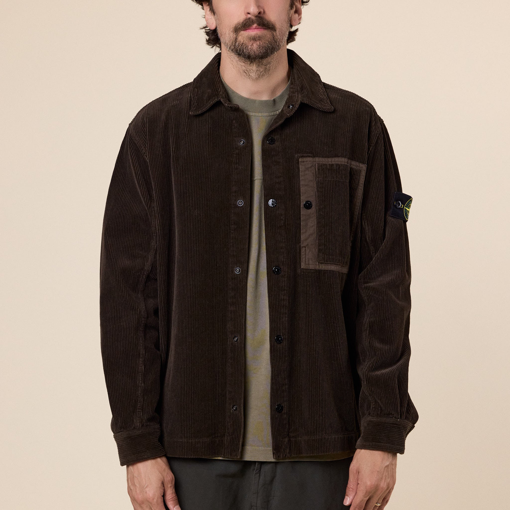 Stone Island - Organic Cotton Corduroy Overshirt - Coal Grey