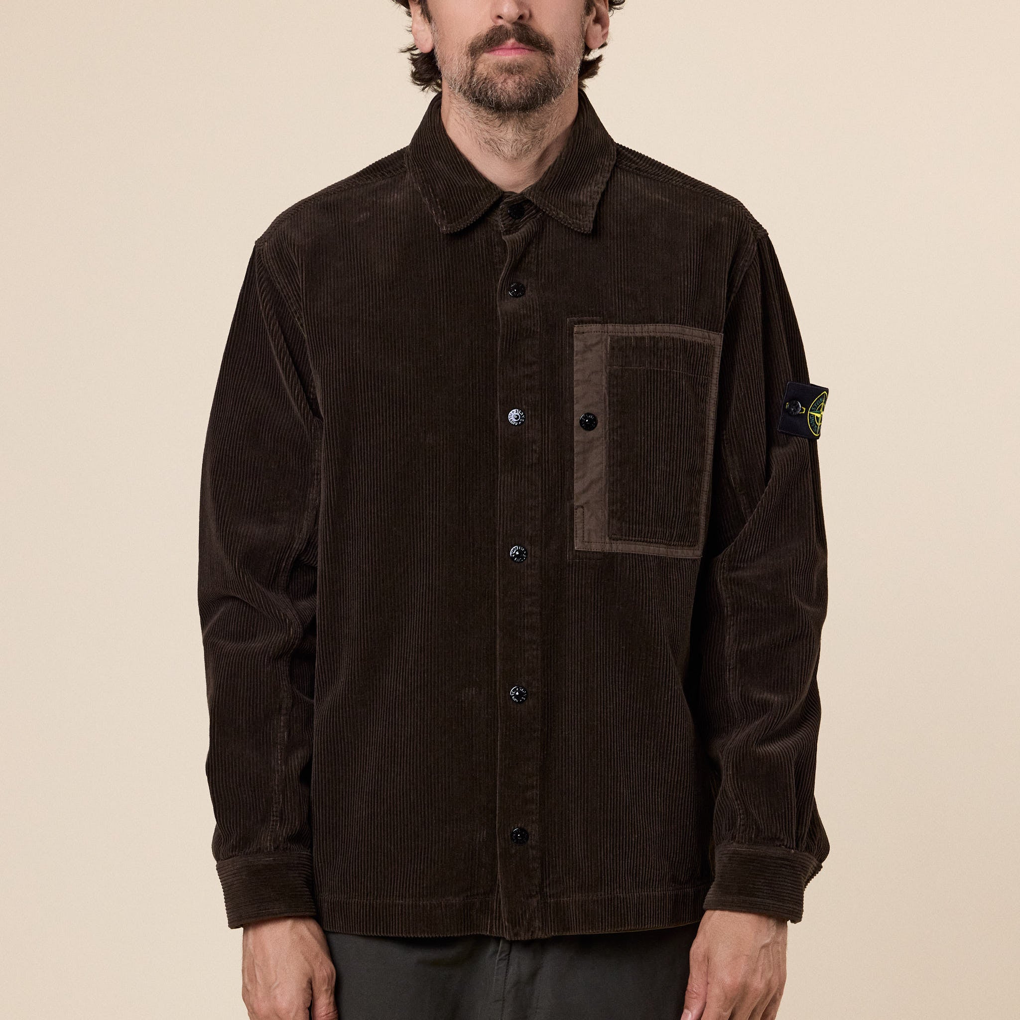 Stone Island - Organic Cotton Corduroy Overshirt - Coal Grey