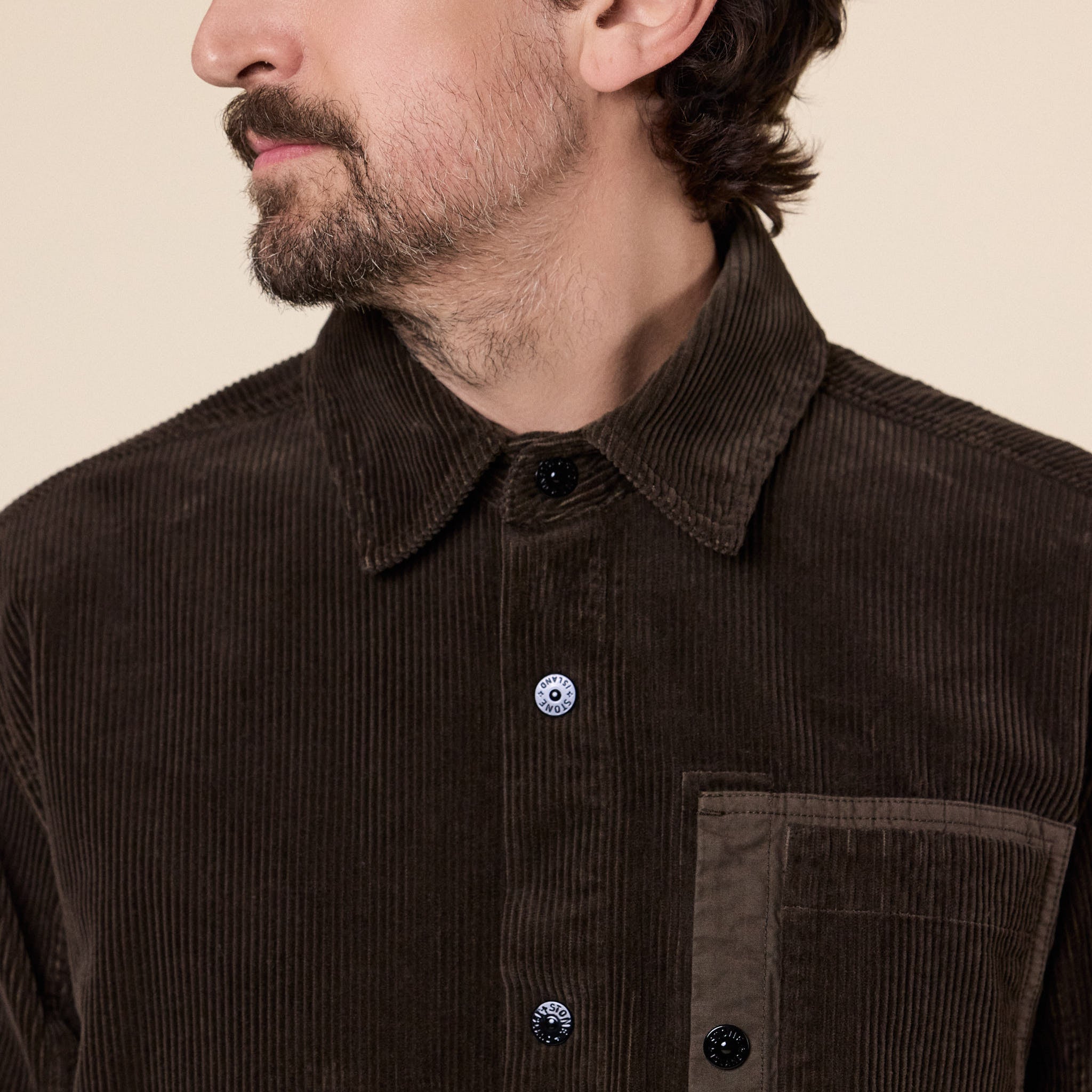 Stone Island - Organic Cotton Corduroy Overshirt - Coal Grey