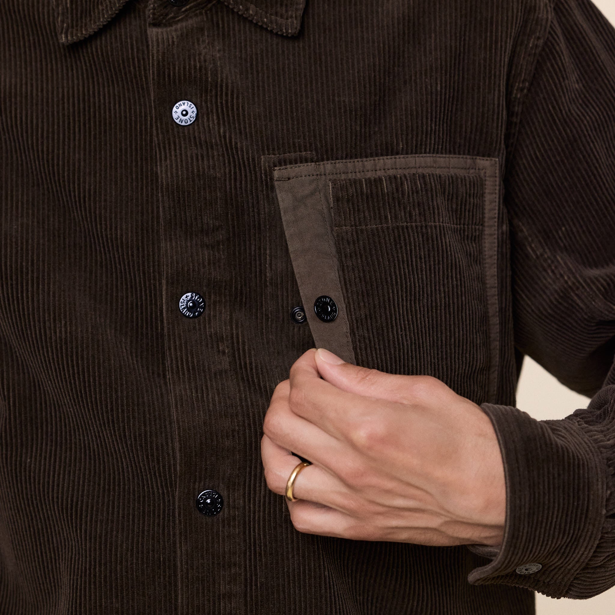 Stone Island - Organic Cotton Corduroy Overshirt - Coal Grey