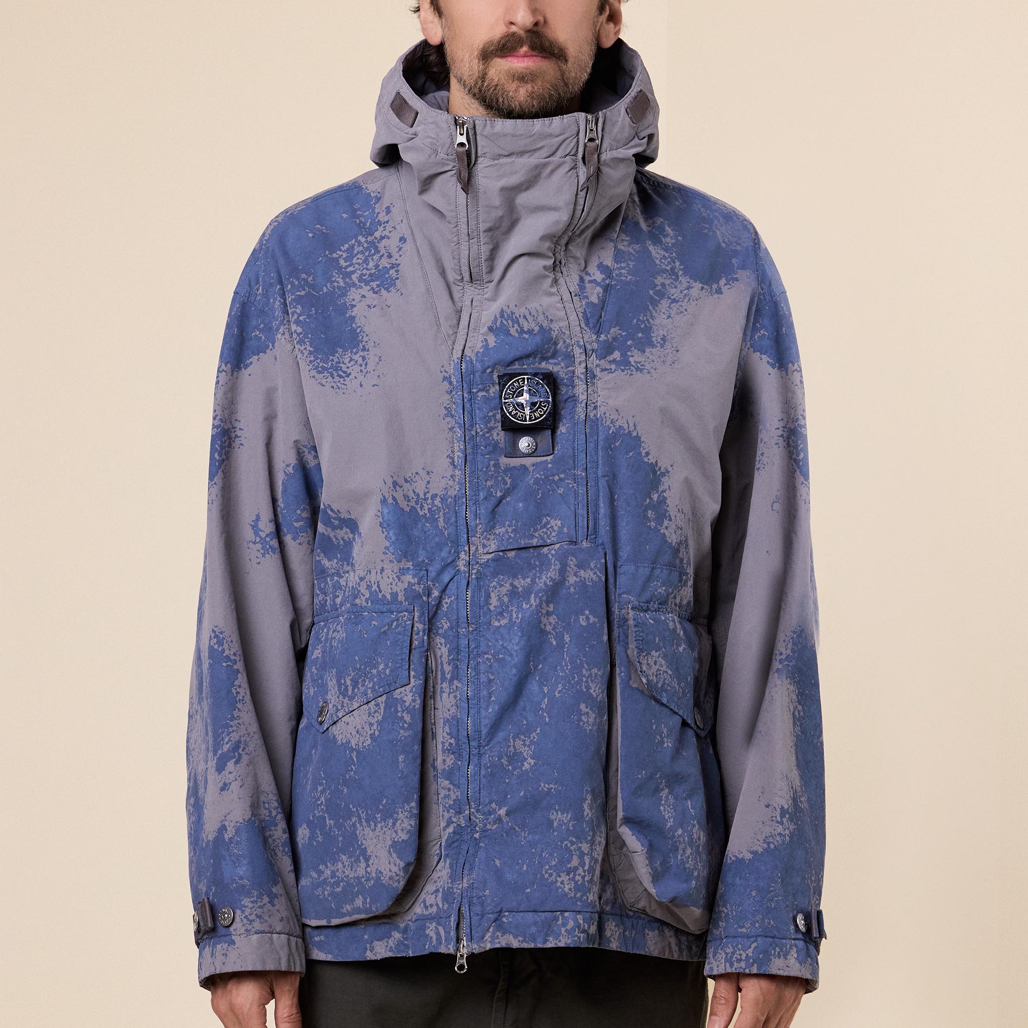 Stone Island - Hand Painted David Light T-C Padded Short Parka - Grey