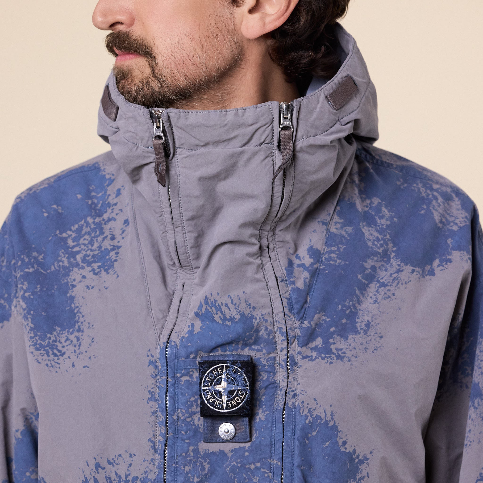 Stone Island - Hand Painted David Light T-C Padded Short Parka - Grey