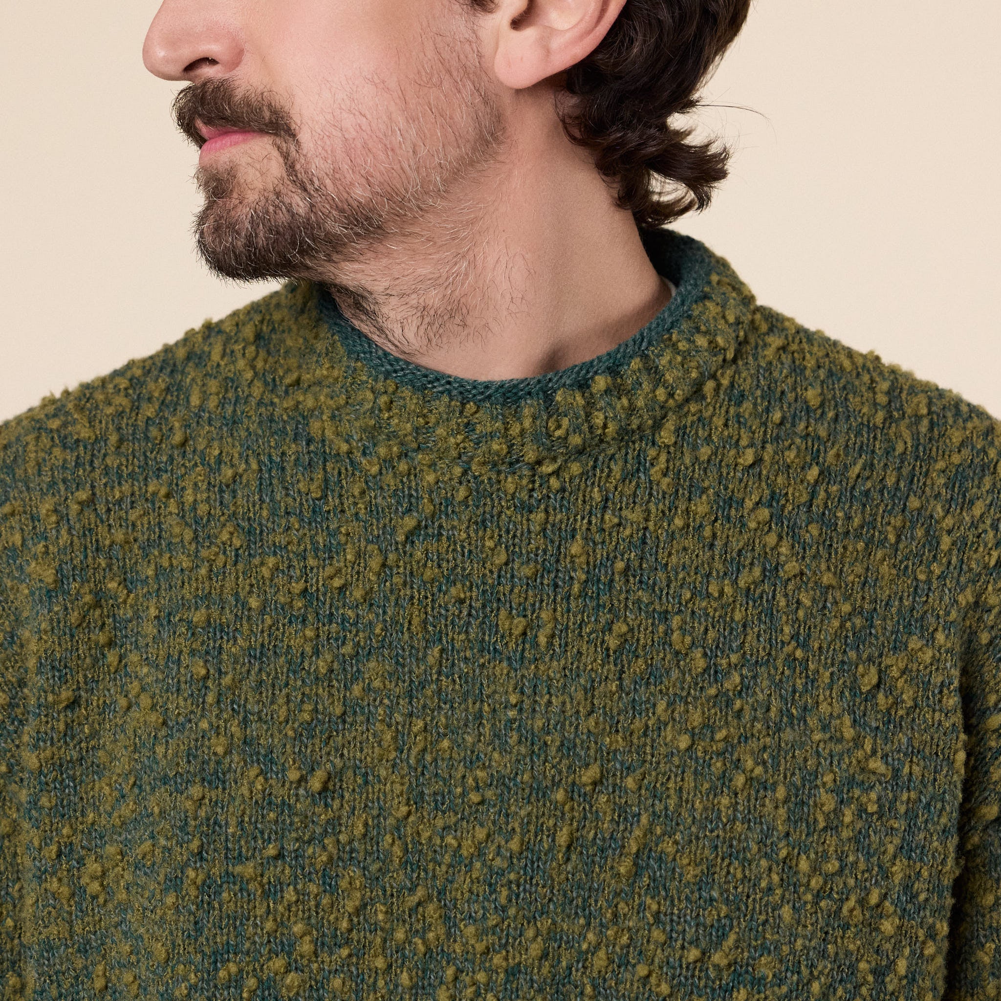 Stone Island - Speckled Wool Nylon Crewneck Jumper - Dark Green Melange