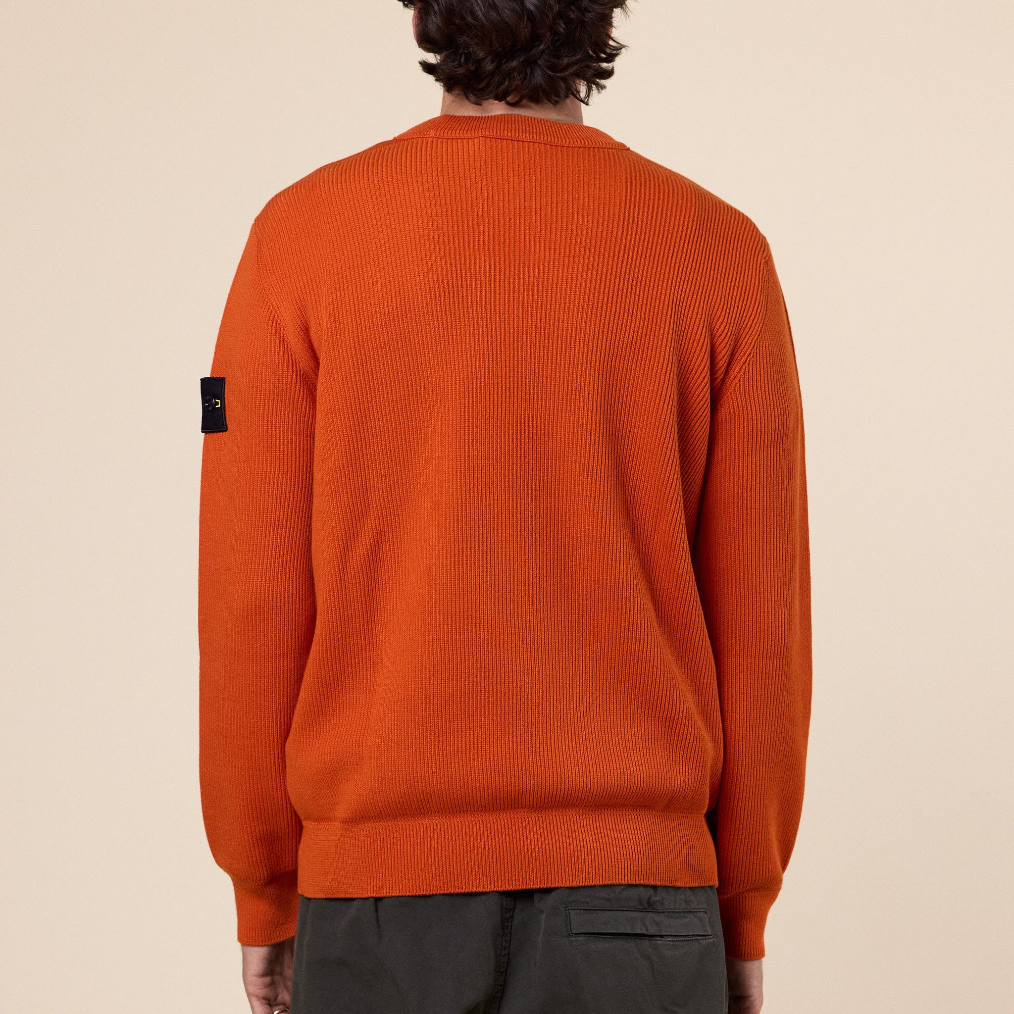 Stone Island - Ribbed Soft Organic Cotton Crewneck Jumper - Burnt Orange