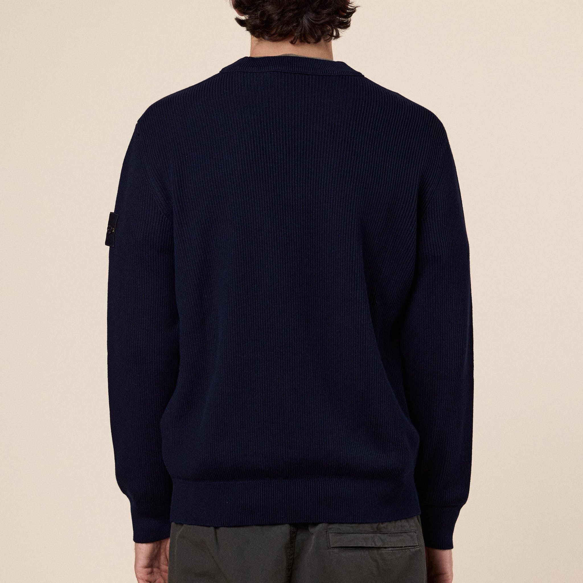 Stone Island - Ribbed Soft Organic Cotton Crewneck Jumper - Navy