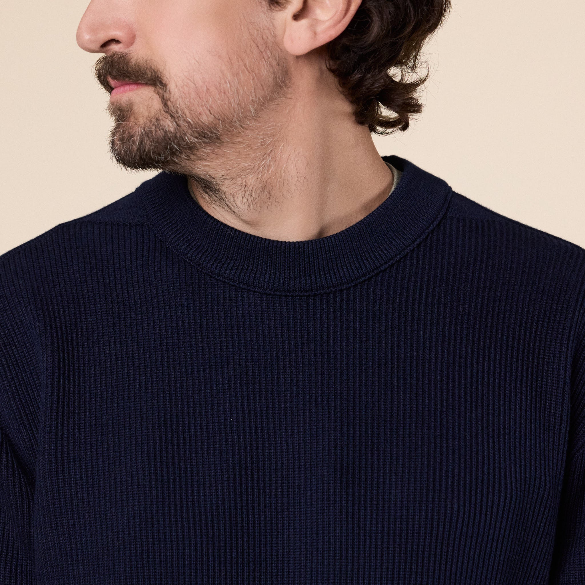 Stone Island - Ribbed Soft Organic Cotton Crewneck Jumper - Navy