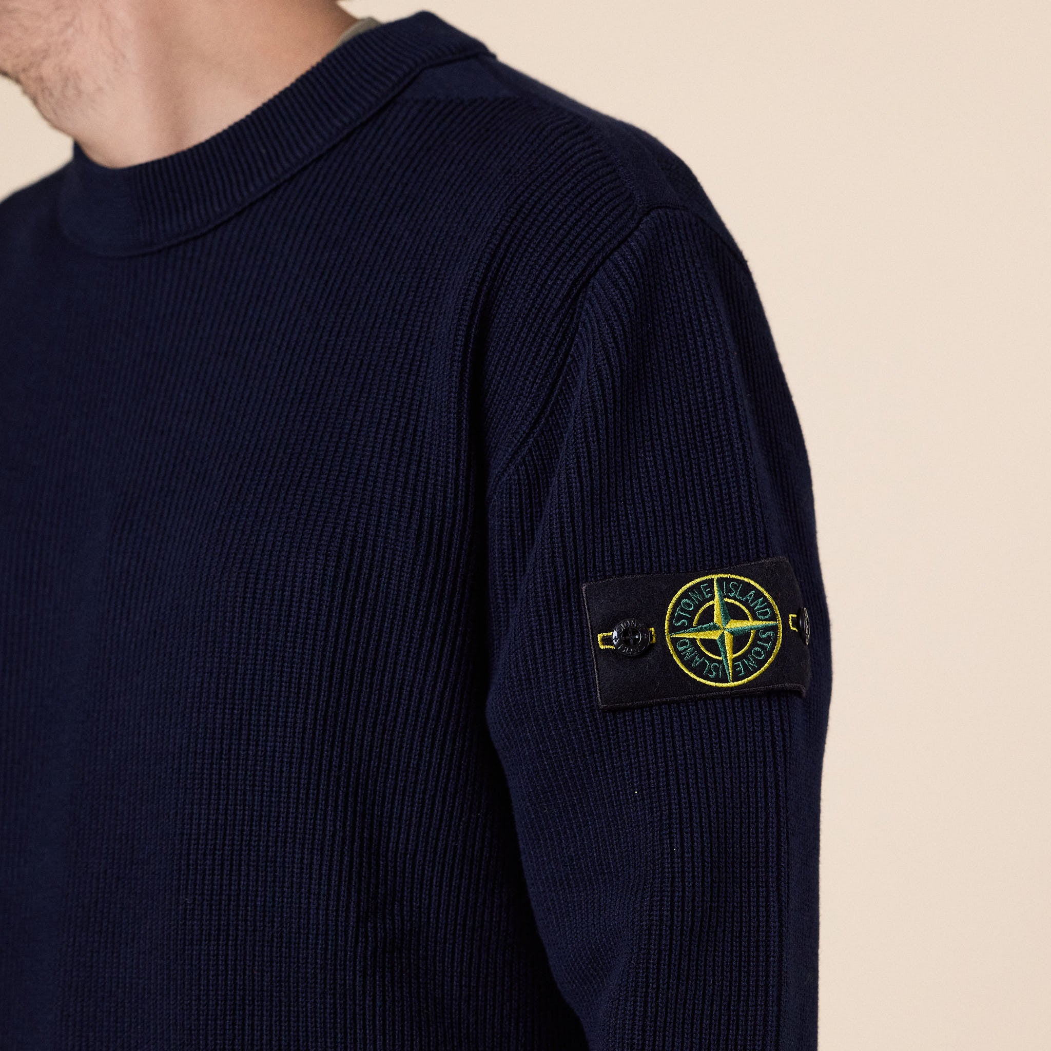 Stone Island - Ribbed Soft Organic Cotton Crewneck Jumper - Navy