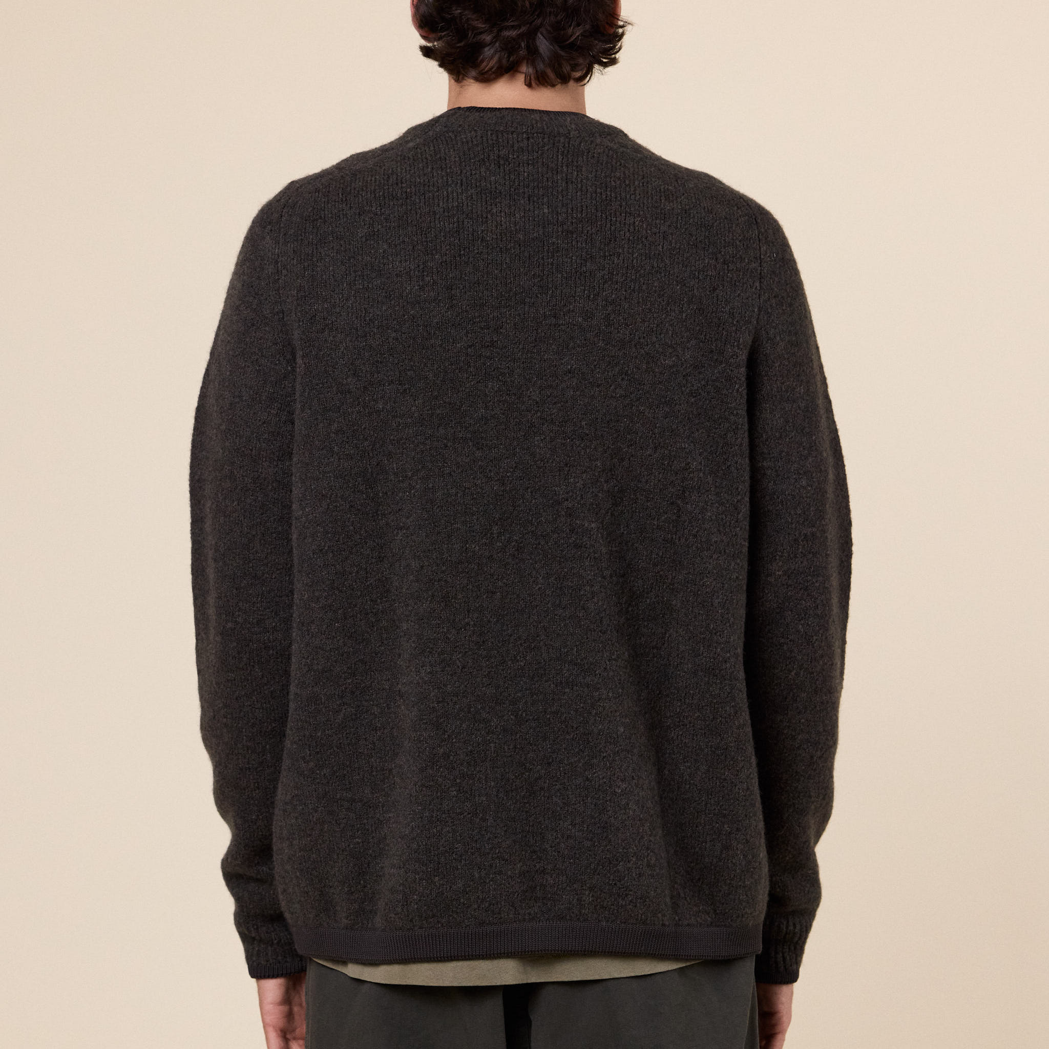 Stone Island Stellina - Brushed Wool Crewneck Jumper - Walnut Melange