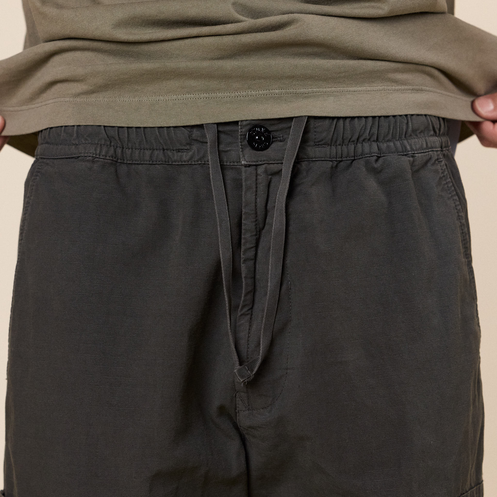Stone Island - Organic Cotton Ripstop Cargo Trousers - Black