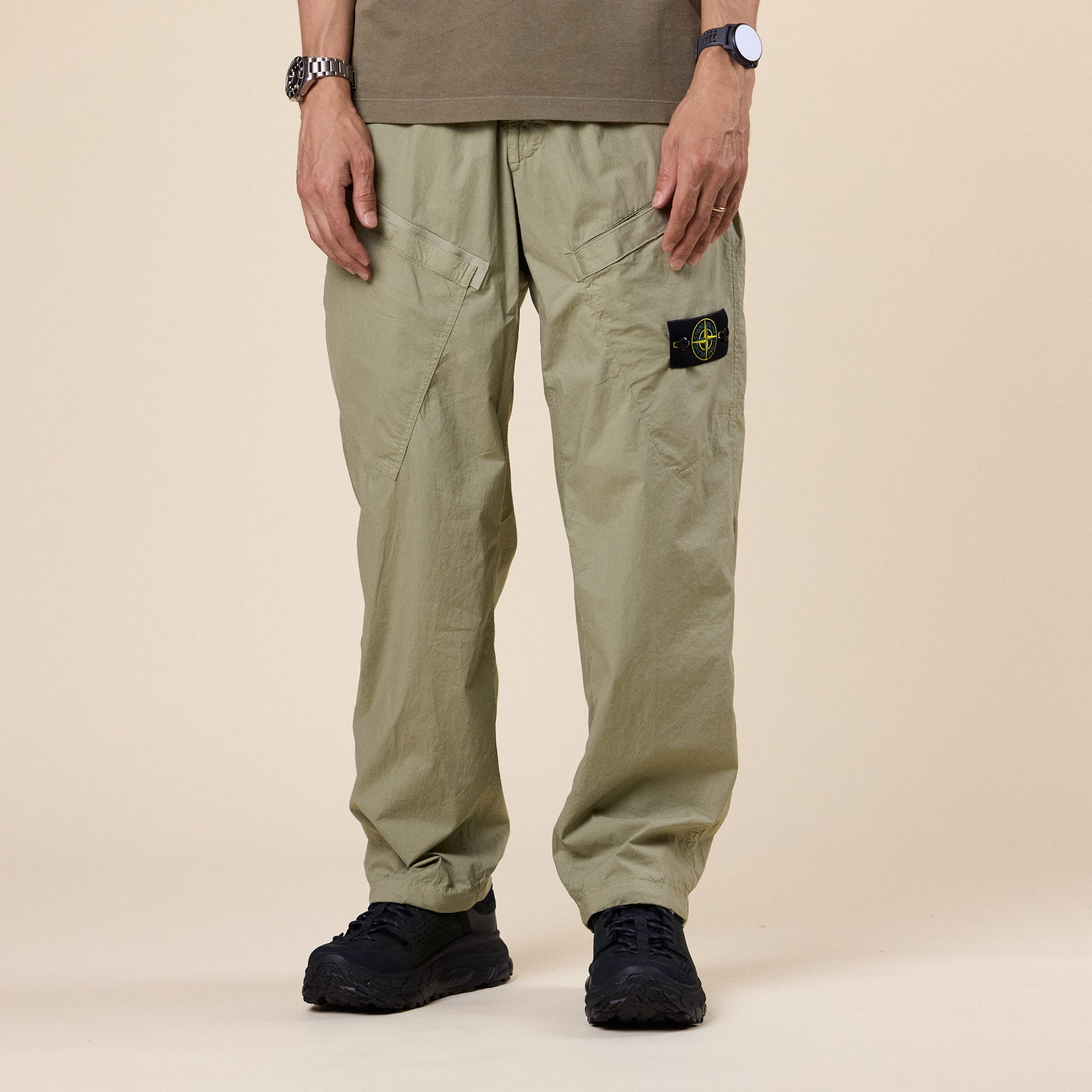 Stone Island - Stretch Cotton 'Tela Paracadute' Cargo Trousers - Laurel Green
