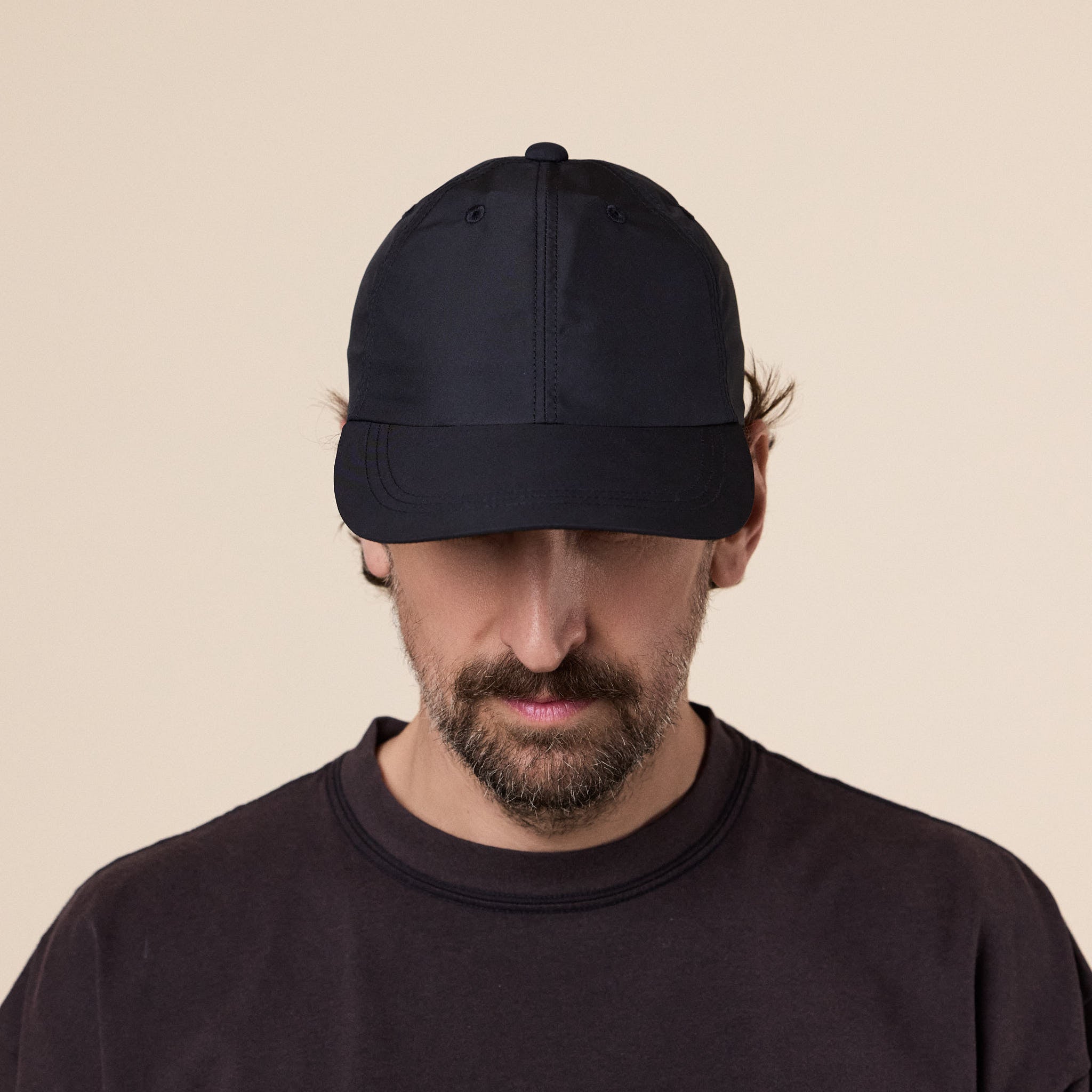 Meanswhile - Polyester Twill 6Panel Cap - Off Black