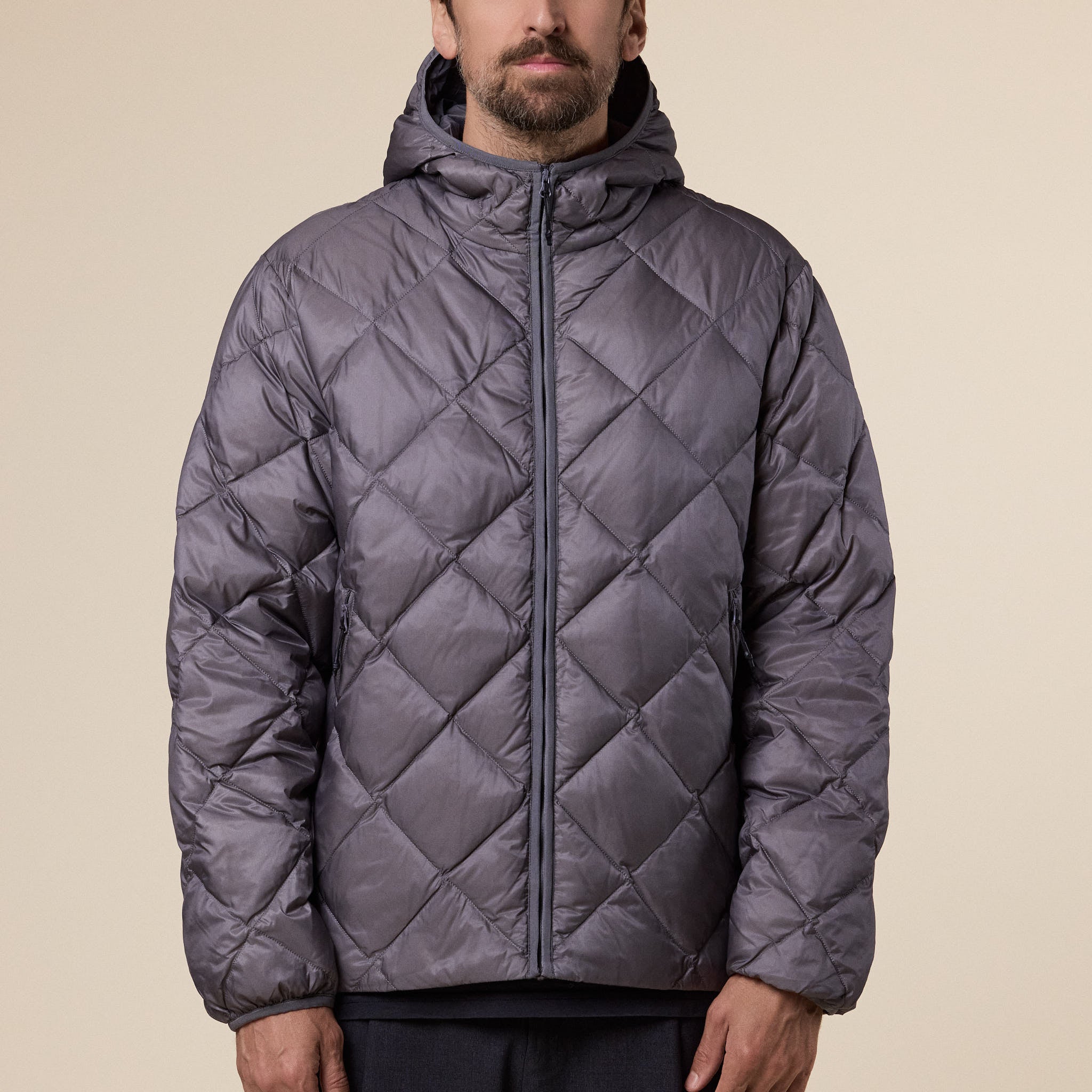 Hiking Patrol - Base Light Down Hooded Jacket - Grey