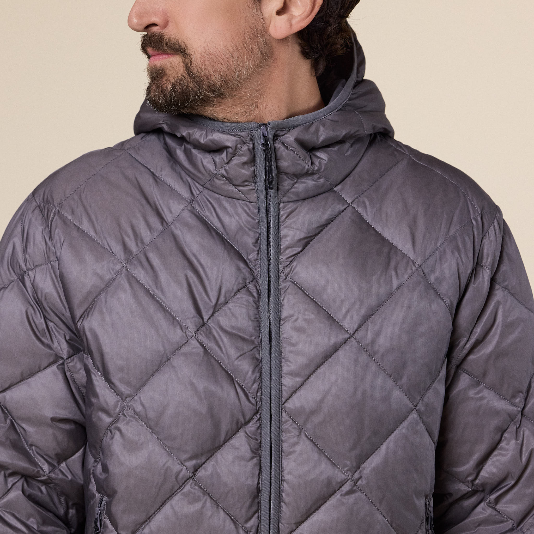 Hiking Patrol - Base Light Down Hooded Jacket - Grey