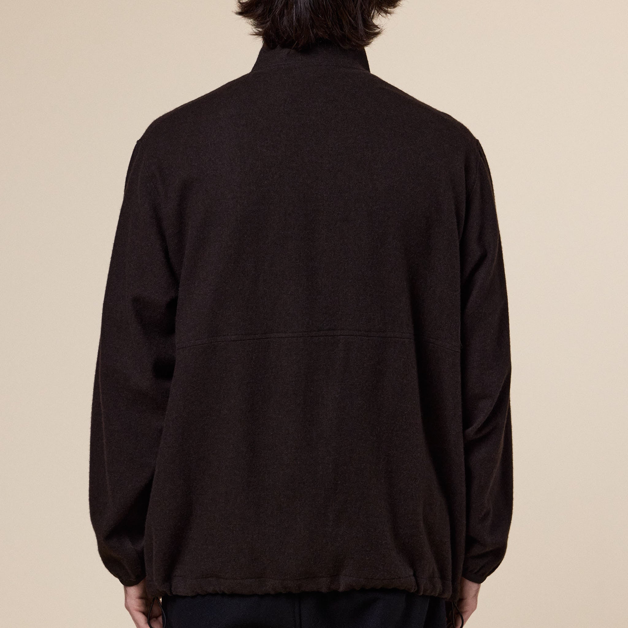 Still by Hand - Cashmere Mixed High Neck Blouson - Dark Brown