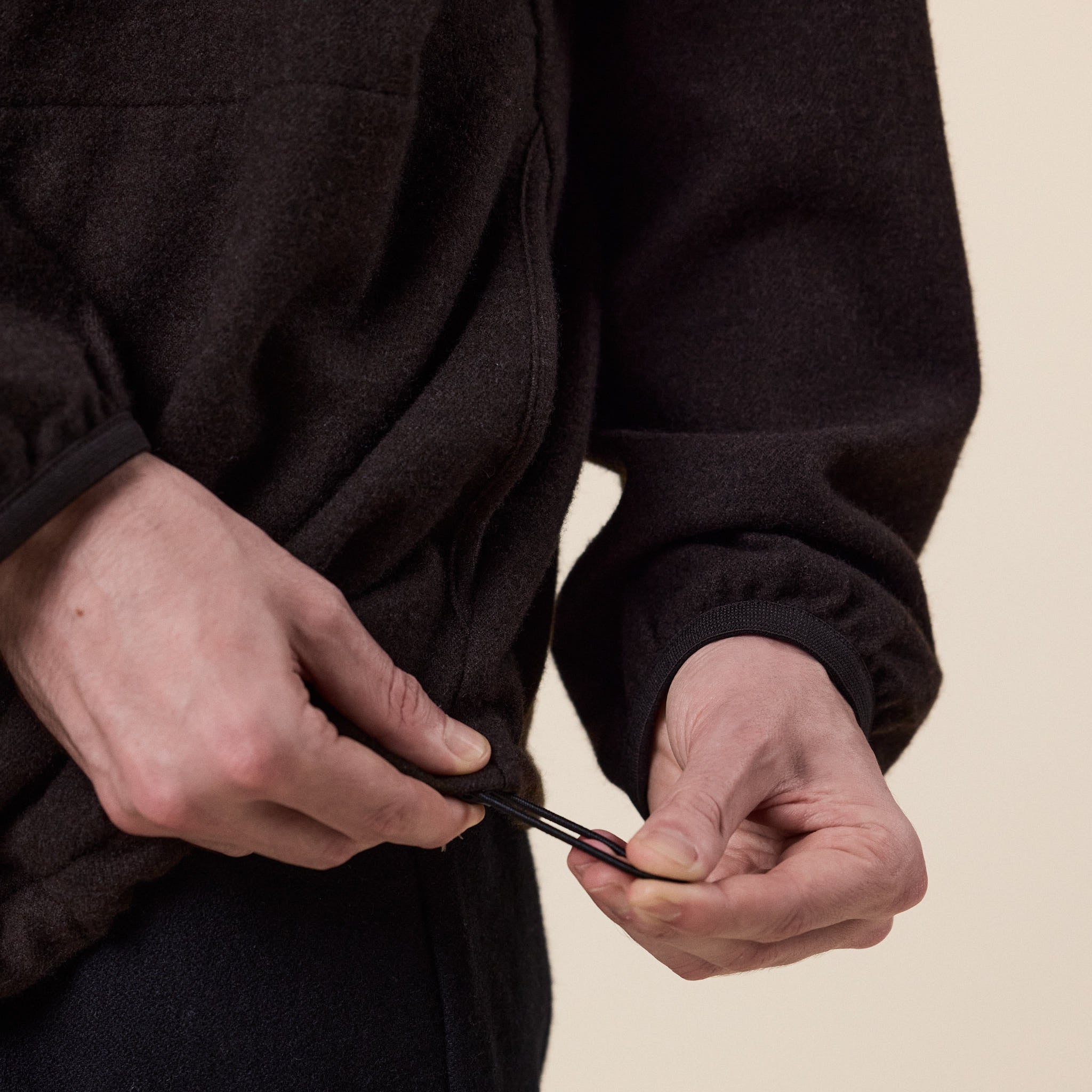 Still by Hand - Cashmere Mixed High Neck Blouson - Dark Brown