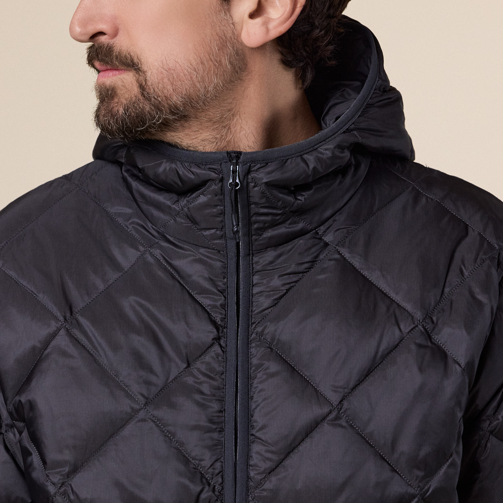 Hiking Patrol - Base Light Down Hooded Jacket - Charcoal Black