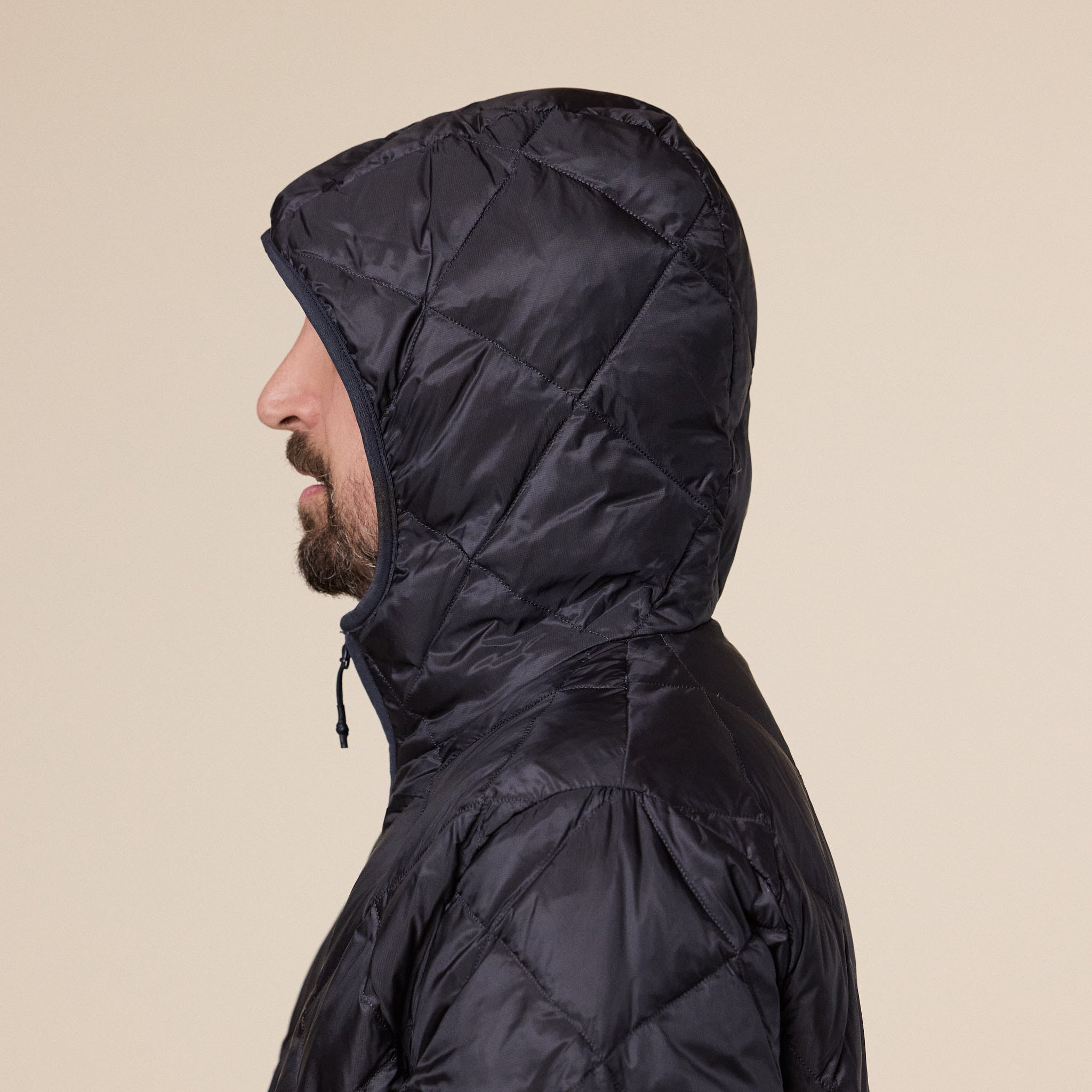 Hiking Patrol - Base Light Down Hooded Jacket - Charcoal Black