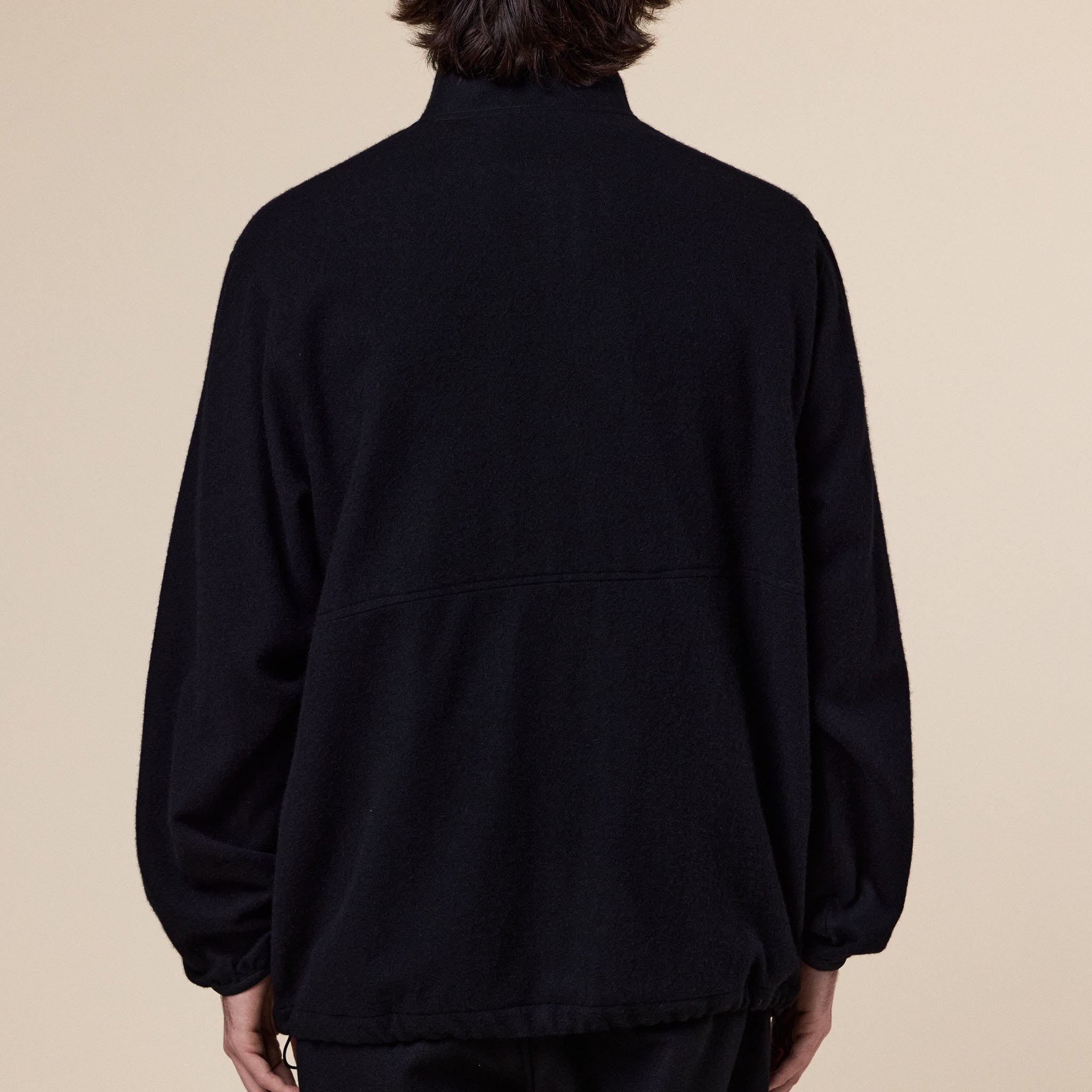 Still by Hand - Cashmere Mixed High Neck Blouson - Black