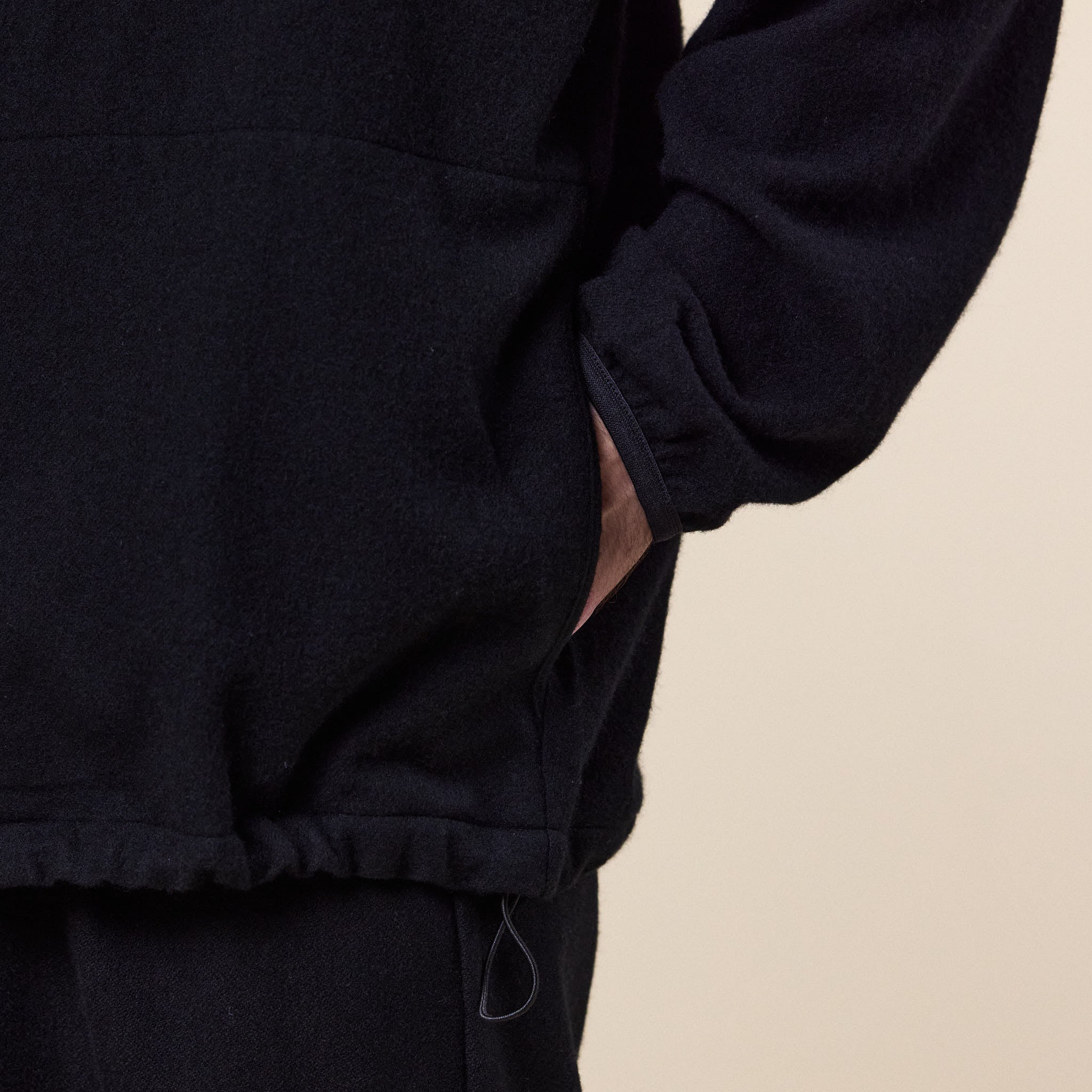 Still by Hand - Cashmere Mixed High Neck Blouson - Black