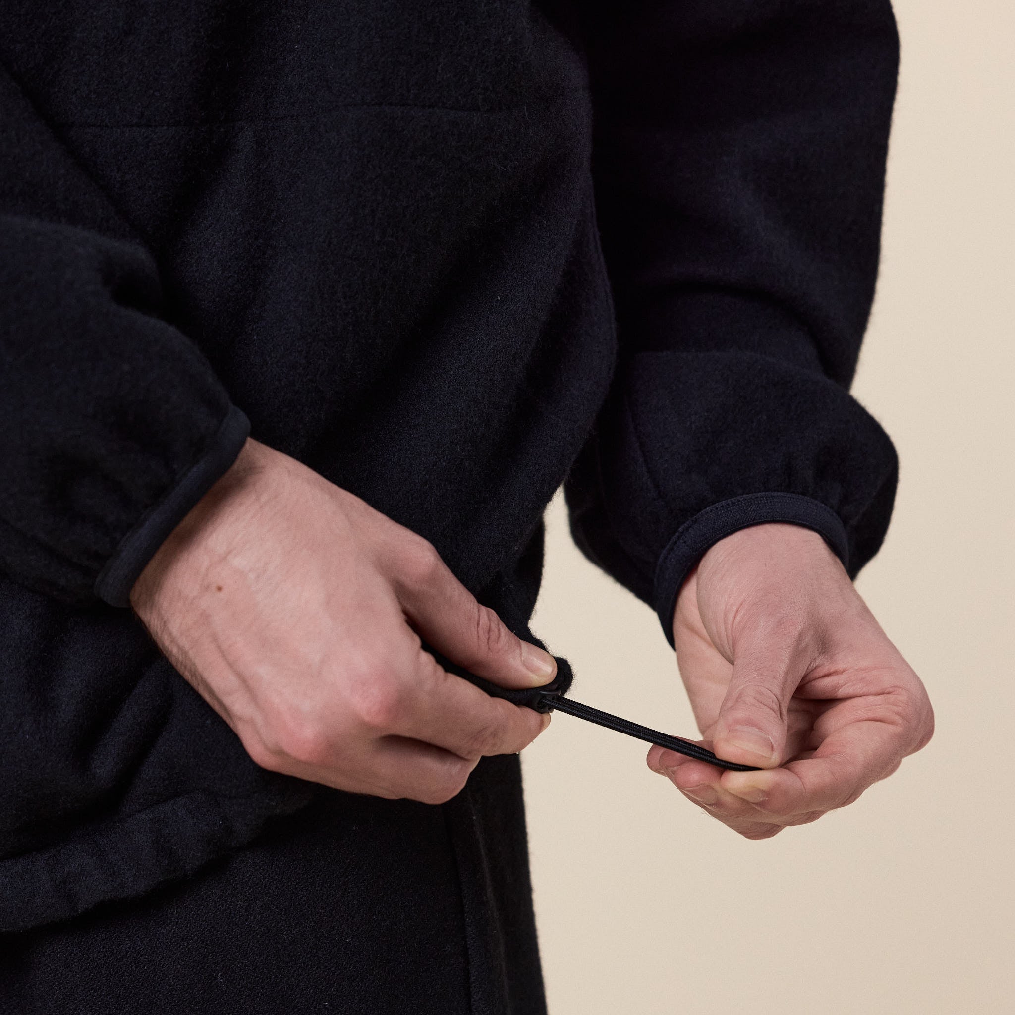 Still by Hand - Cashmere Mixed High Neck Blouson - Black