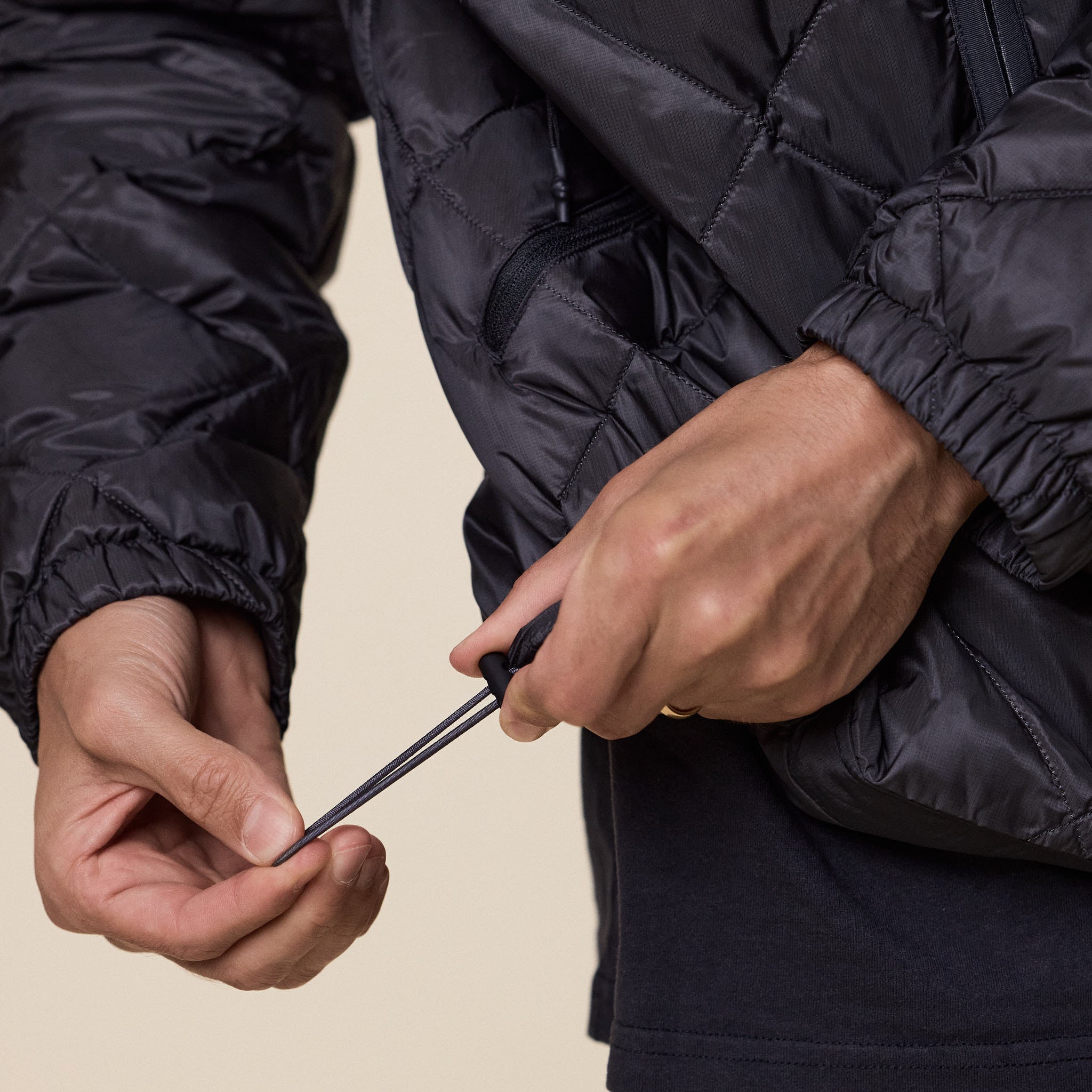 Hiking Patrol - Base Light Down Zip Off Jacket - Charcoal Black