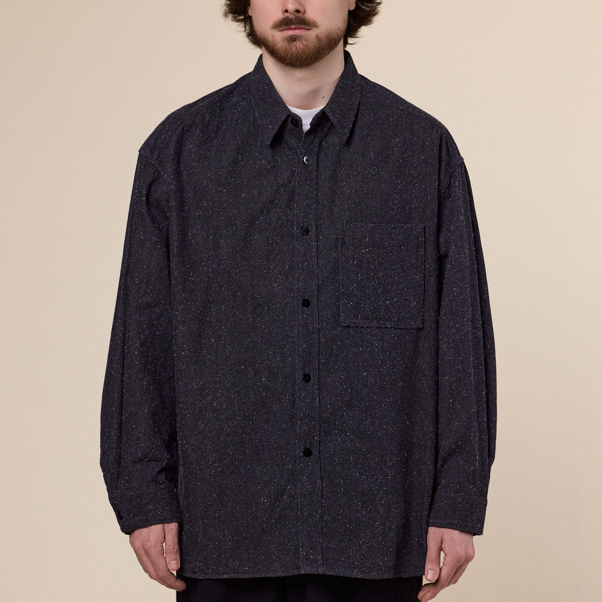 Still by Hand - Silk Nep Overshirt - Charcoal