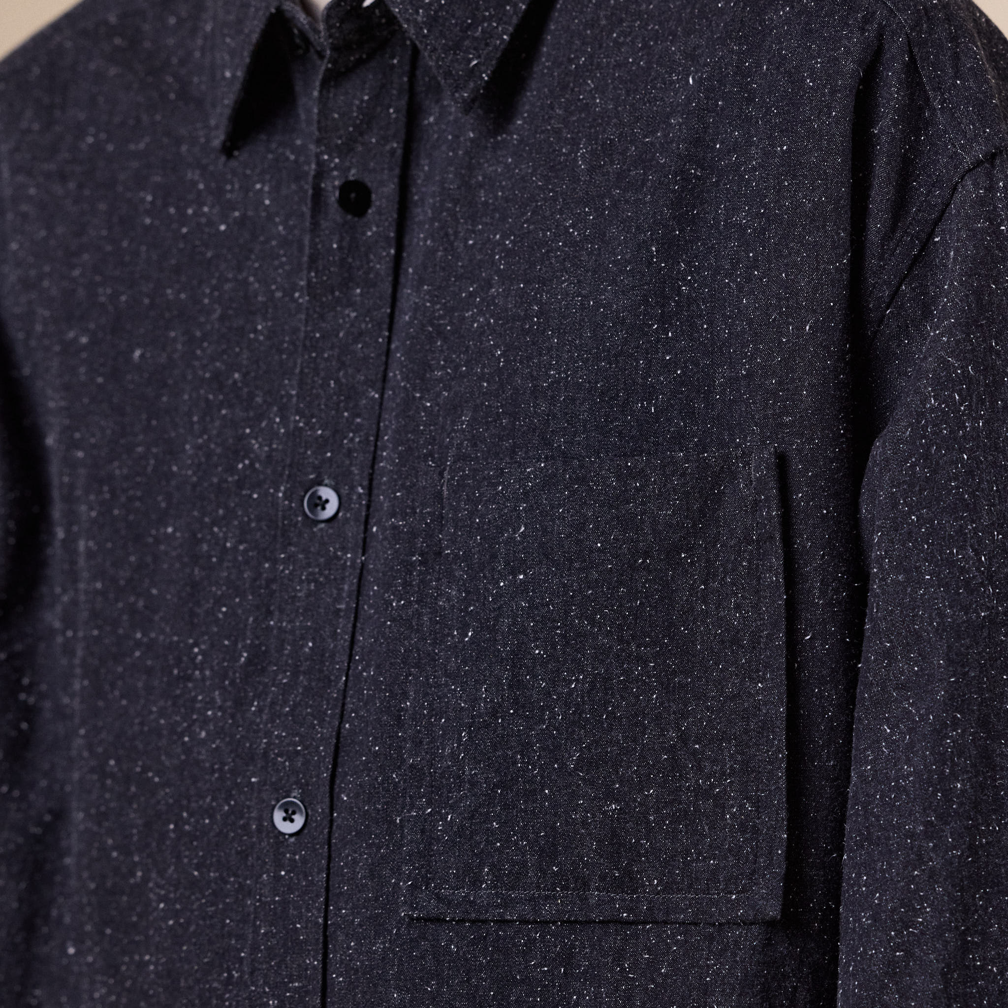 Still by Hand - Silk Nep Overshirt - Charcoal