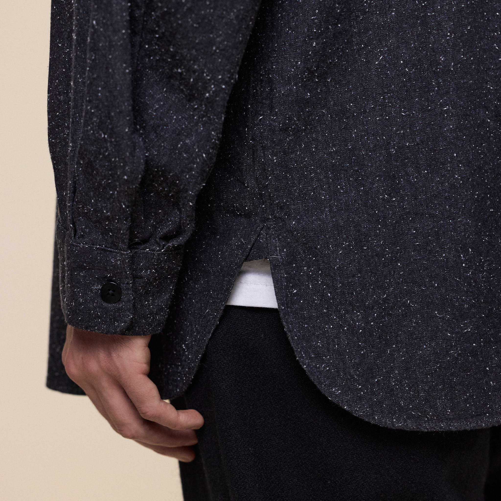 Still by Hand - Silk Nep Overshirt - Charcoal