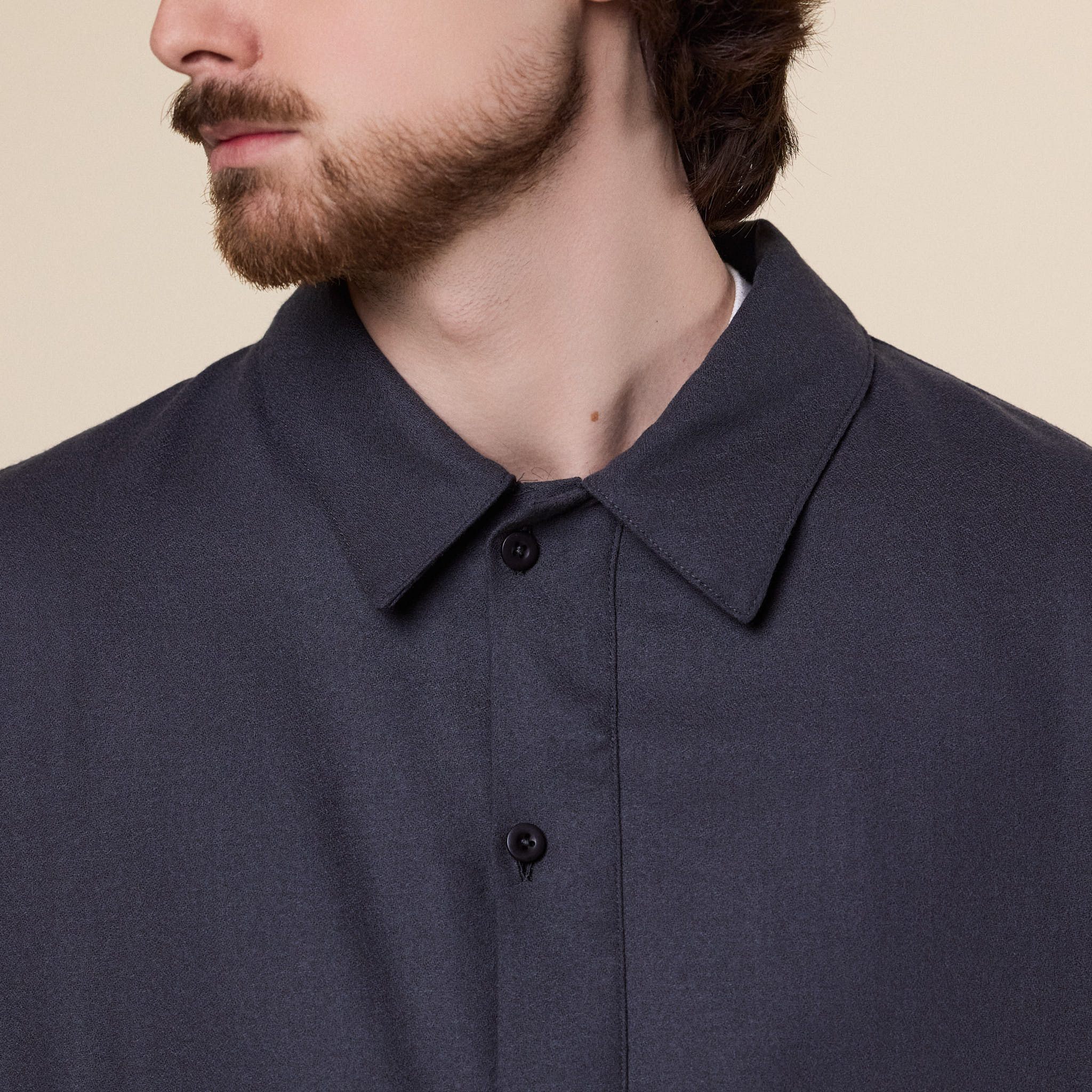 Still by Hand - Wool Shirt Anorak - Charcoal