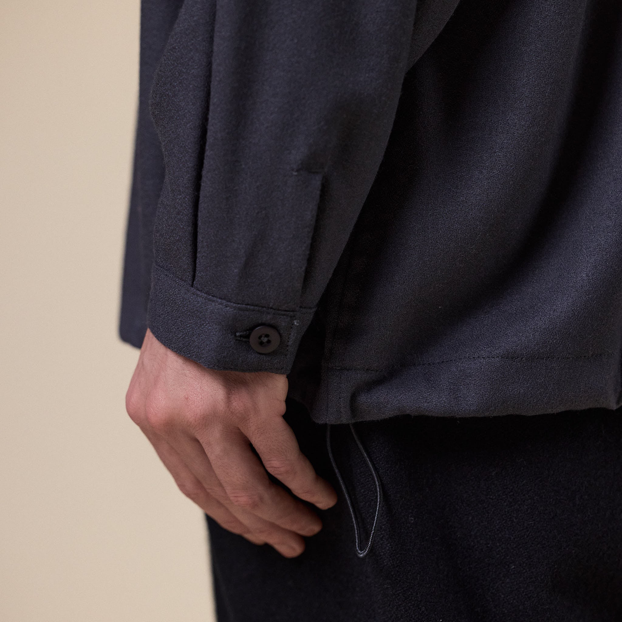 Still by Hand - Wool Shirt Anorak - Charcoal
