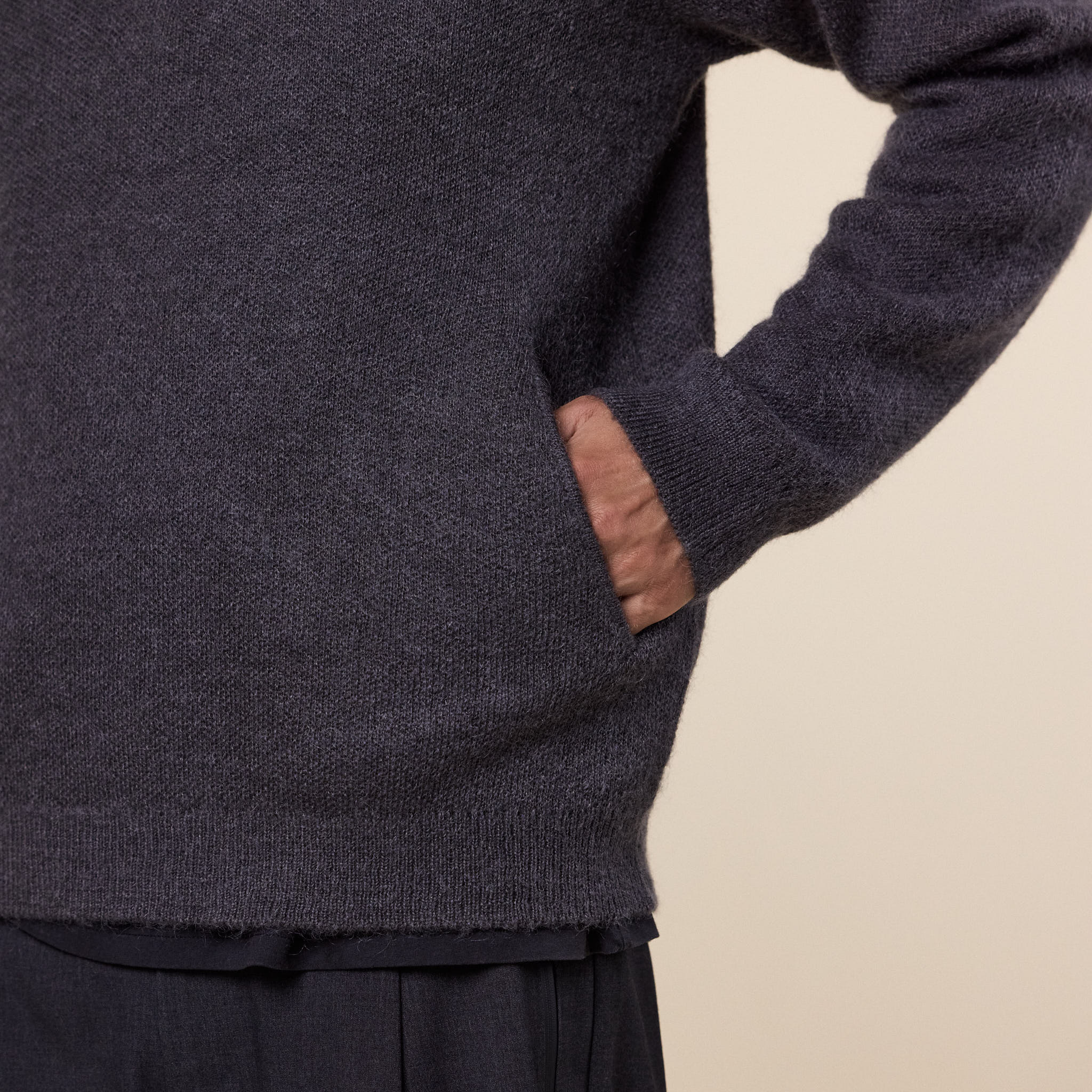 Hiking Patrol - Essence Mohair Mixed Knit Top - Slate Brown