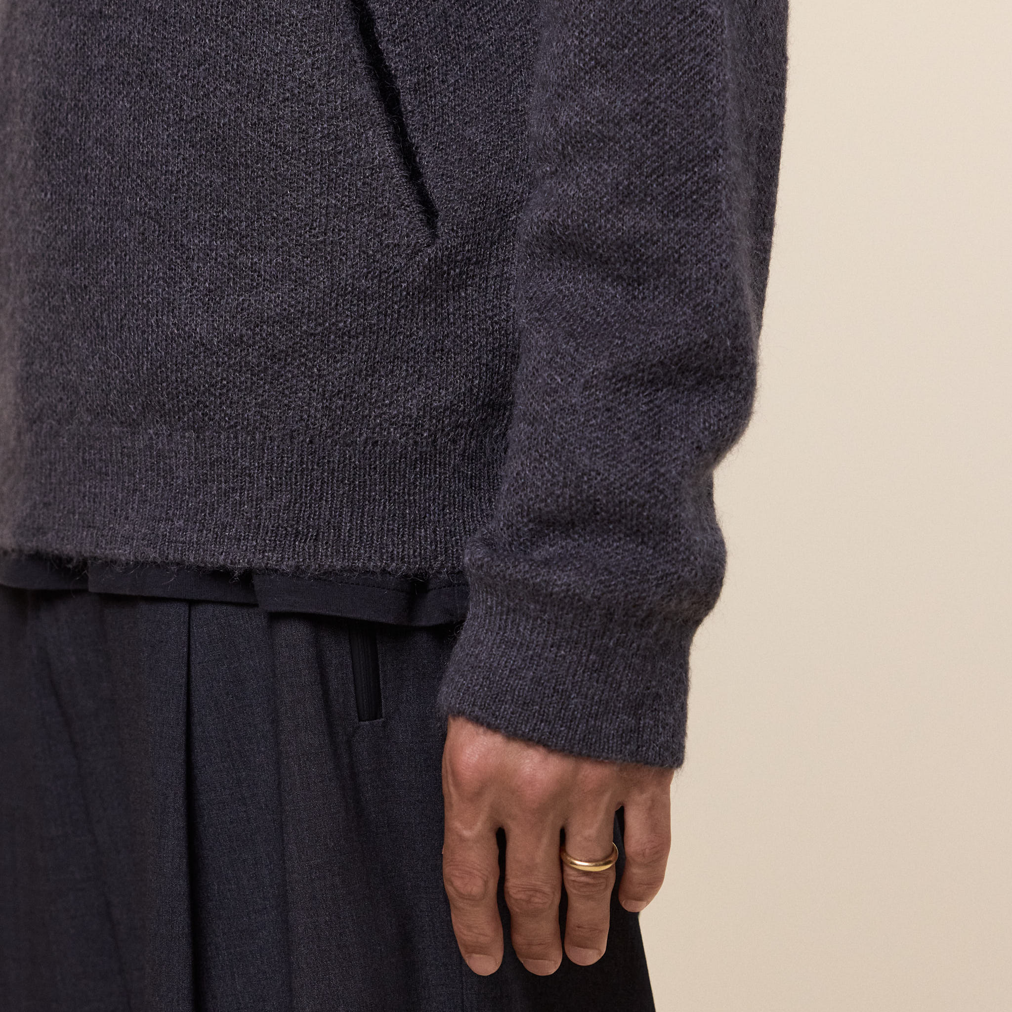 Hiking Patrol - Essence Mohair Mixed Knit Top - Slate Brown
