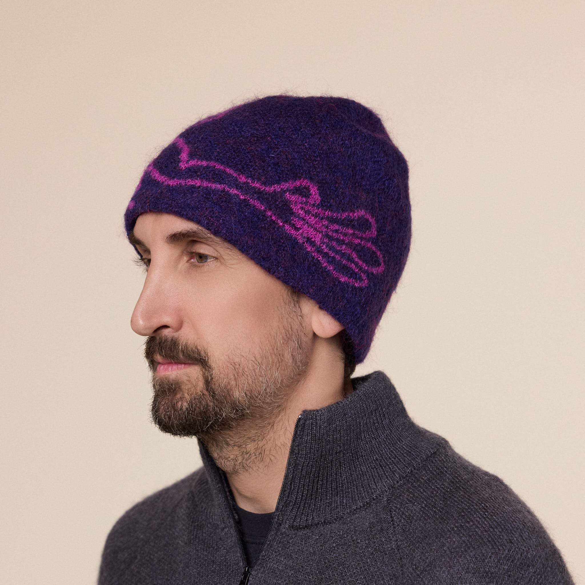 Hiking Patrol - Exploration Mohair Mixed Beanie - Purple