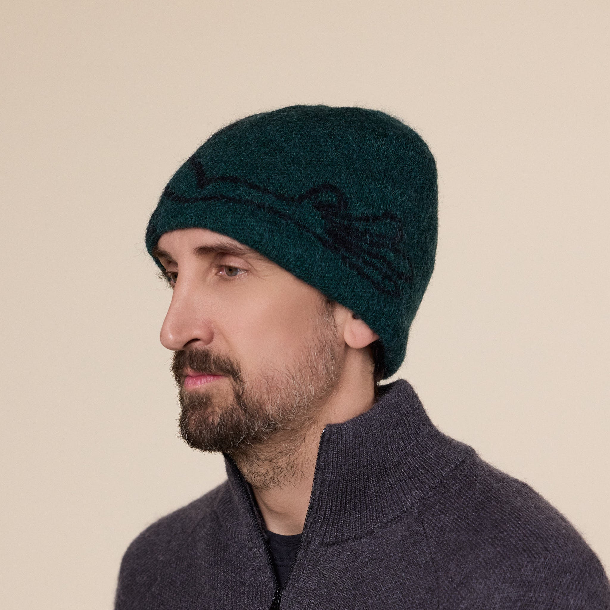 Hiking Patrol - Exploration Mohair Mixed Beanie - Forest Green