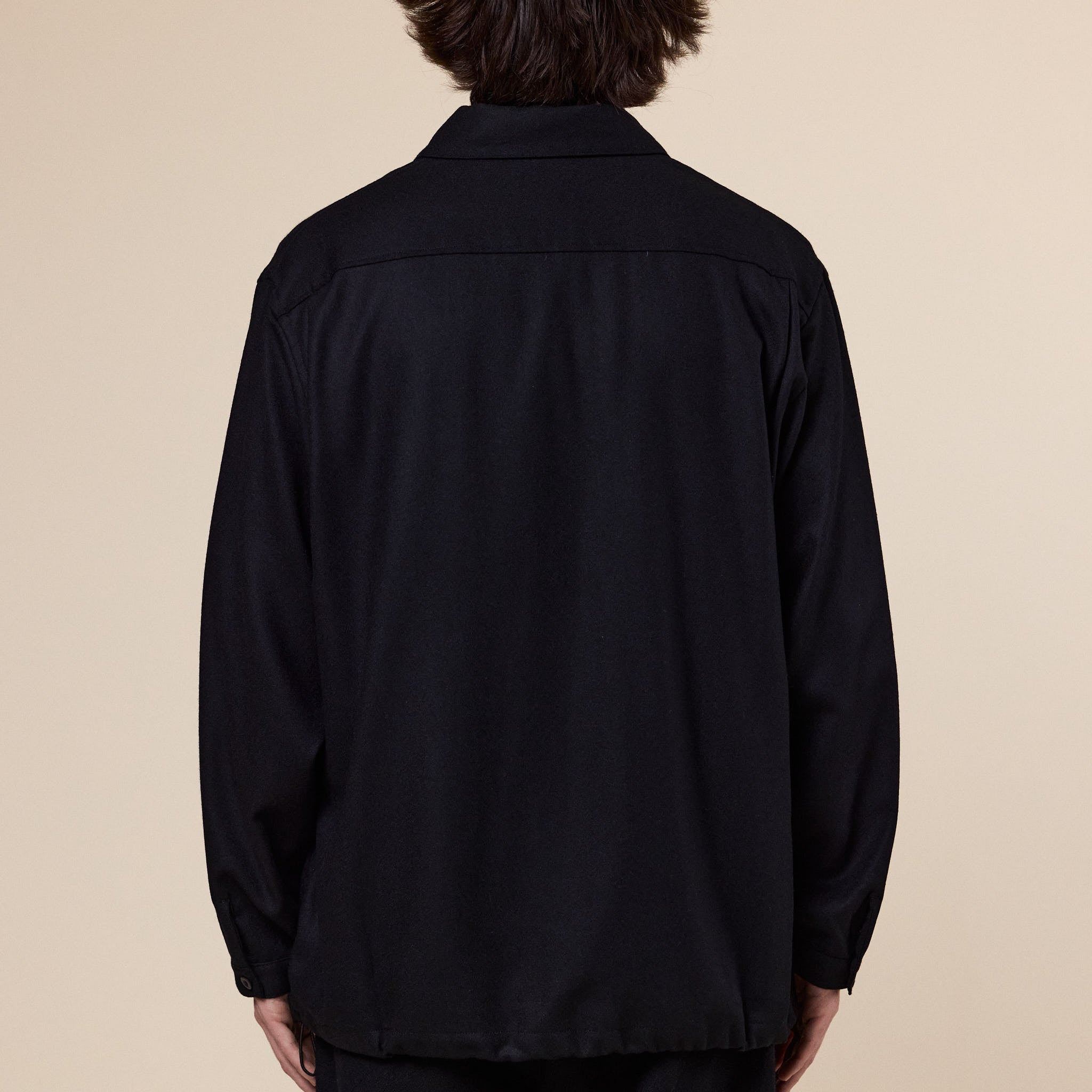 Still by Hand - Wool Shirt Anorak - Black