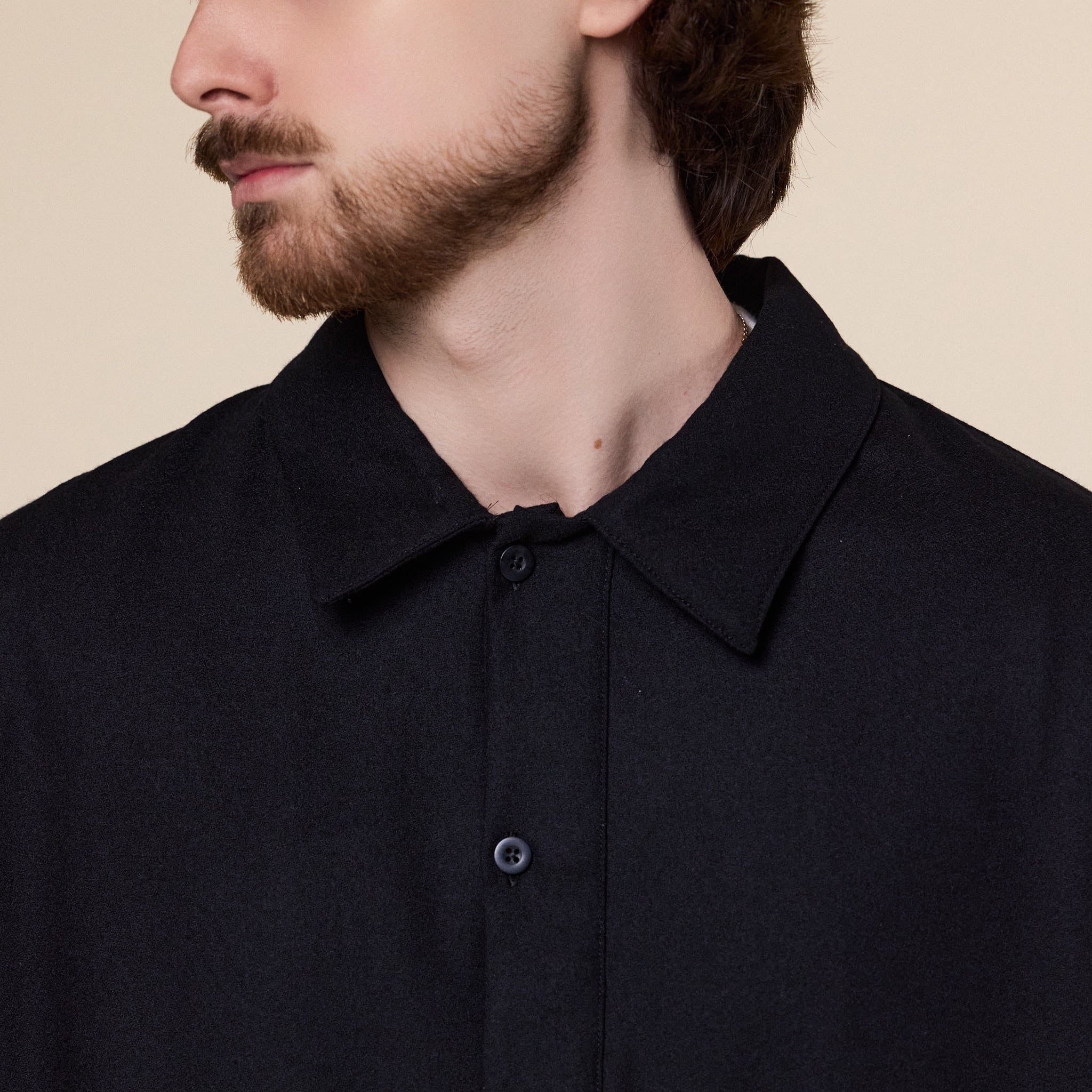 Still by Hand - Wool Shirt Anorak - Black