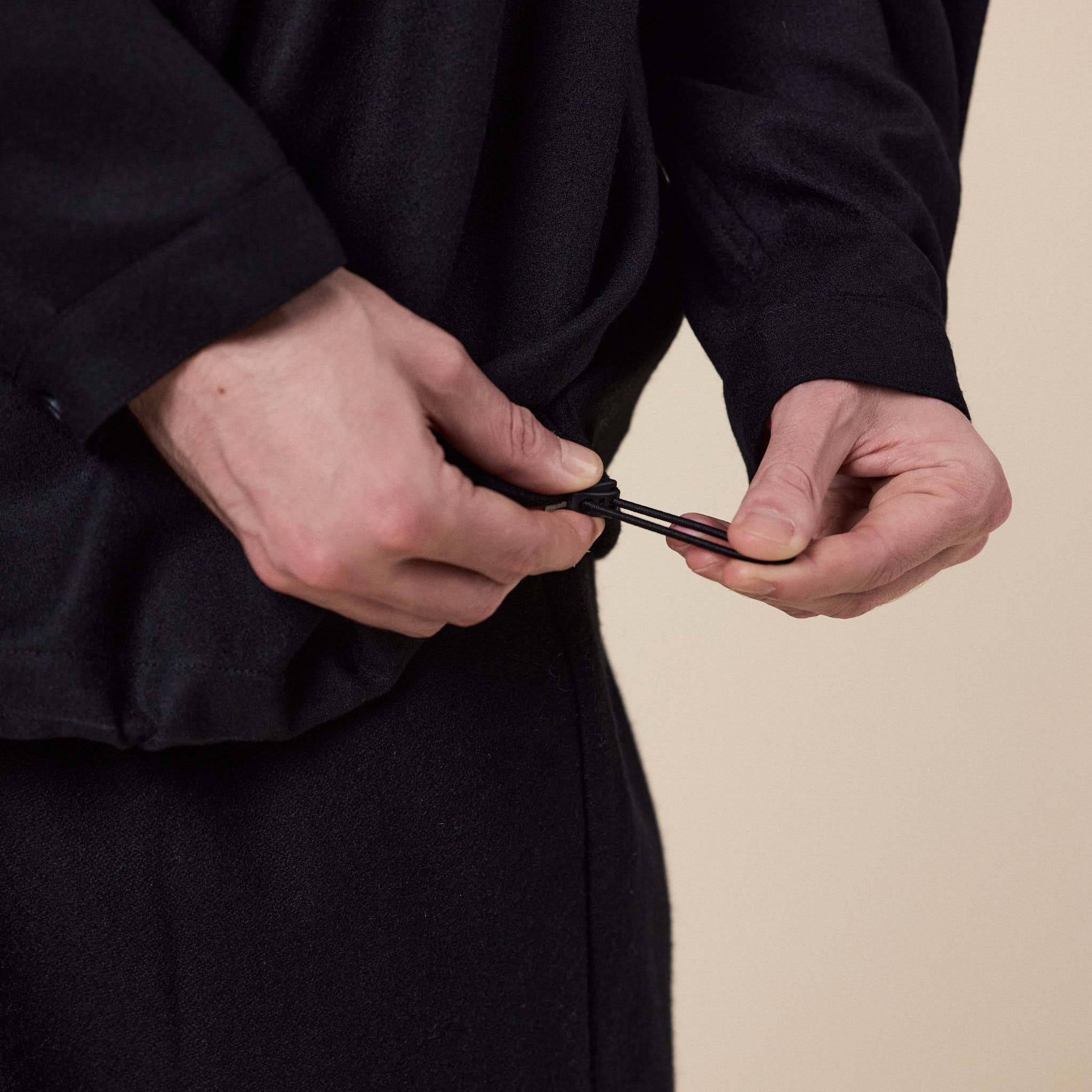 Still by Hand - Wool Shirt Anorak - Black