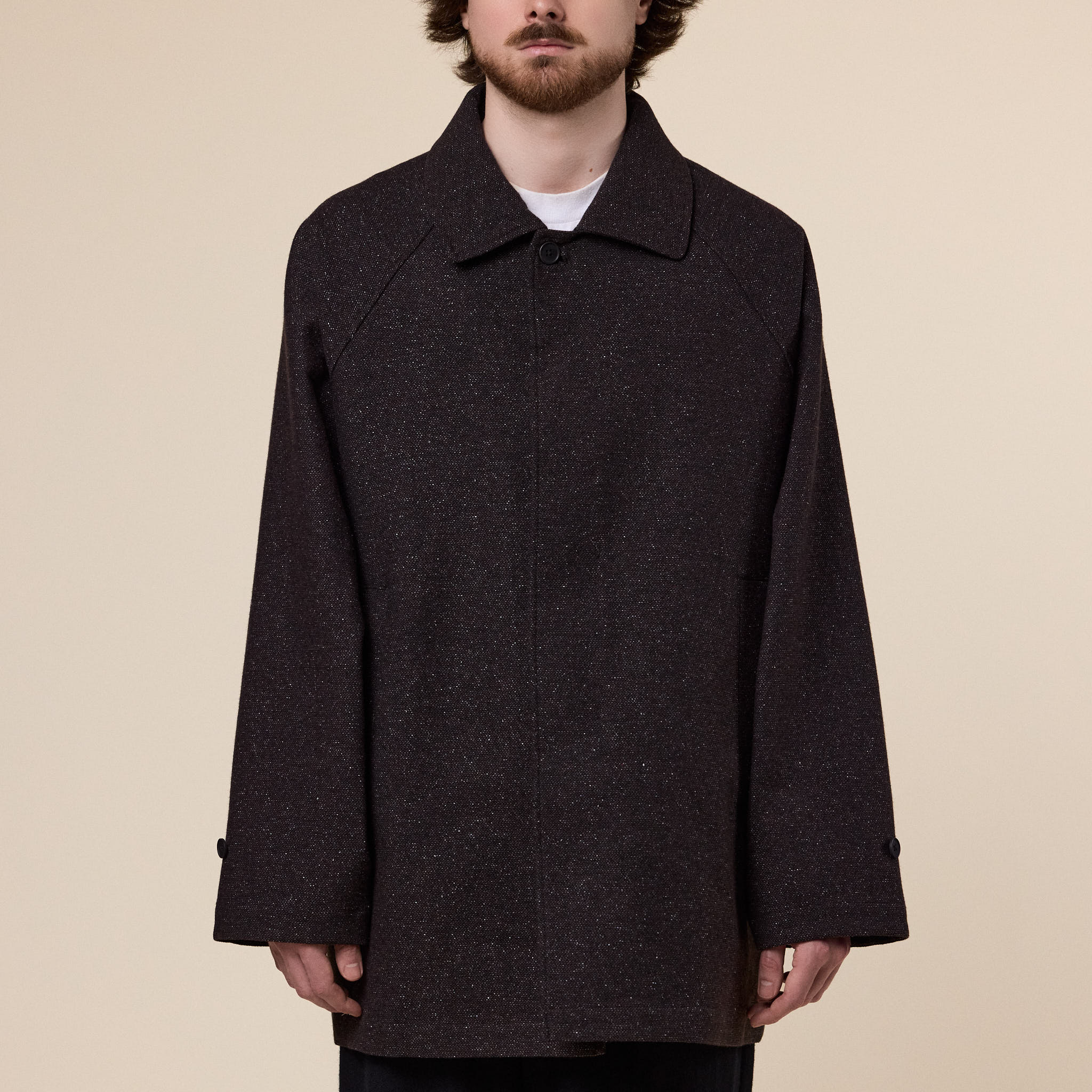 Still by Hand - Silk Mixed Wool Coat - Dark Brown
