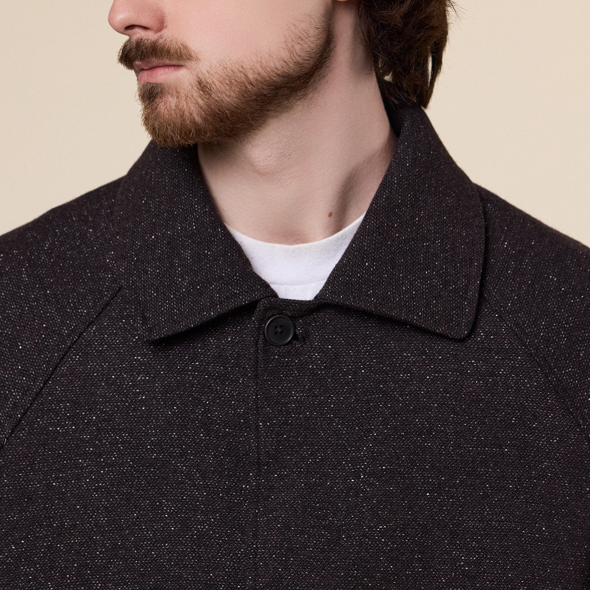 Still by Hand - Silk Mixed Wool Coat - Dark Brown