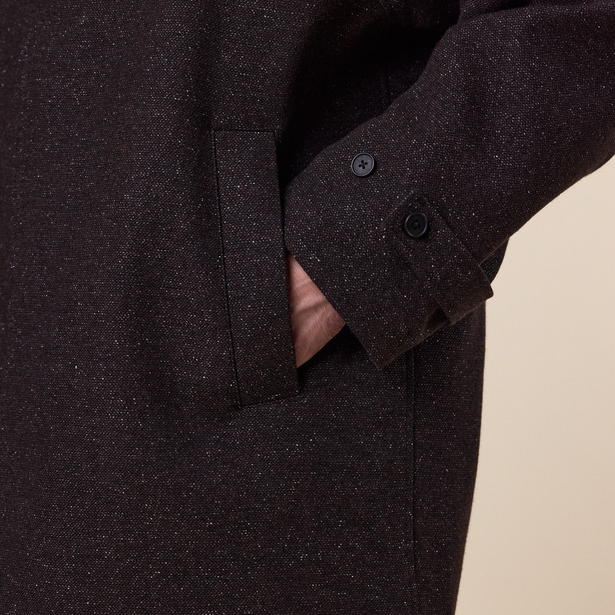 Still by Hand - Silk Mixed Wool Coat - Dark Brown