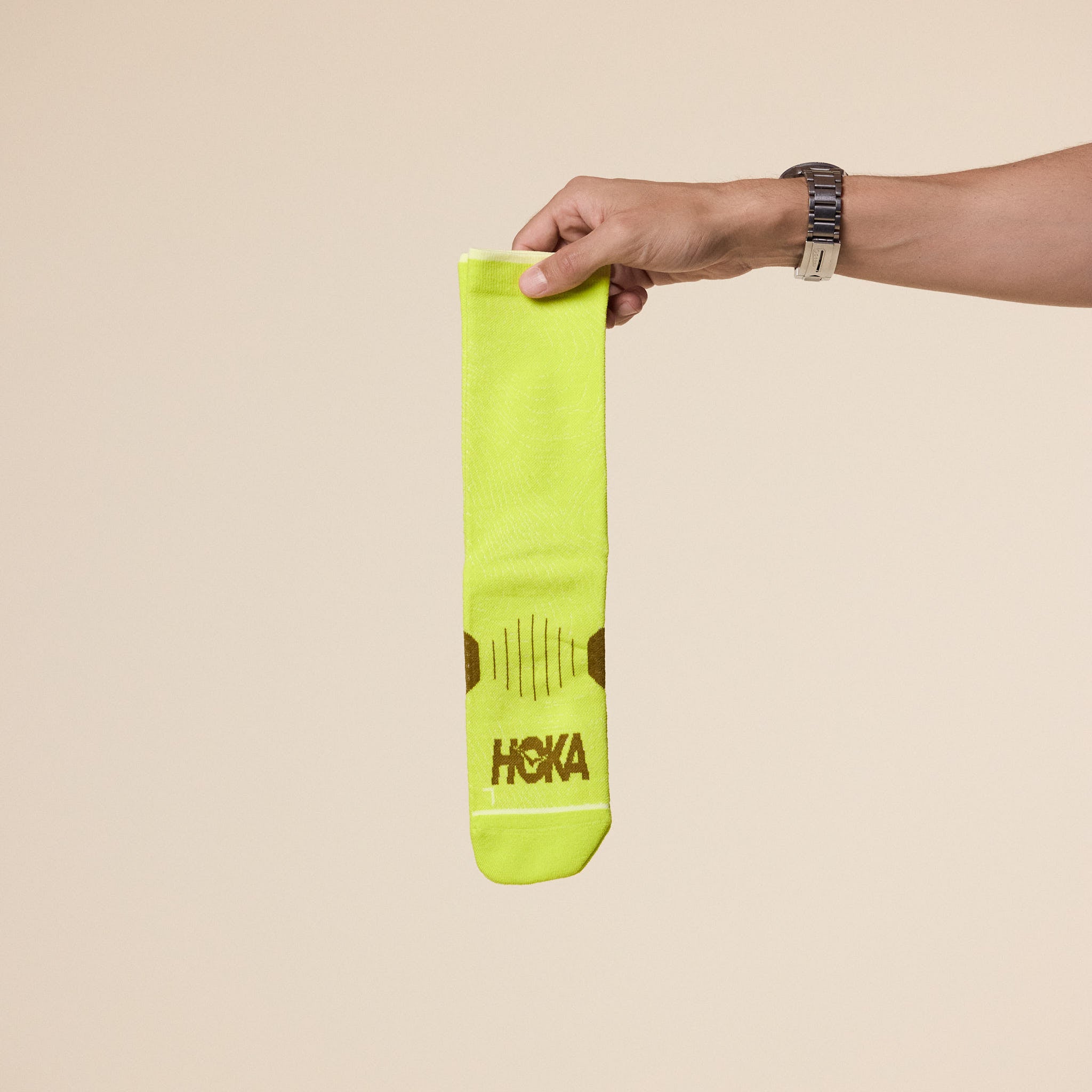 HOKA - Crew Run Sock 3-Pack - Hoka Citrus / Pomelo Yellow / Mustard Seed