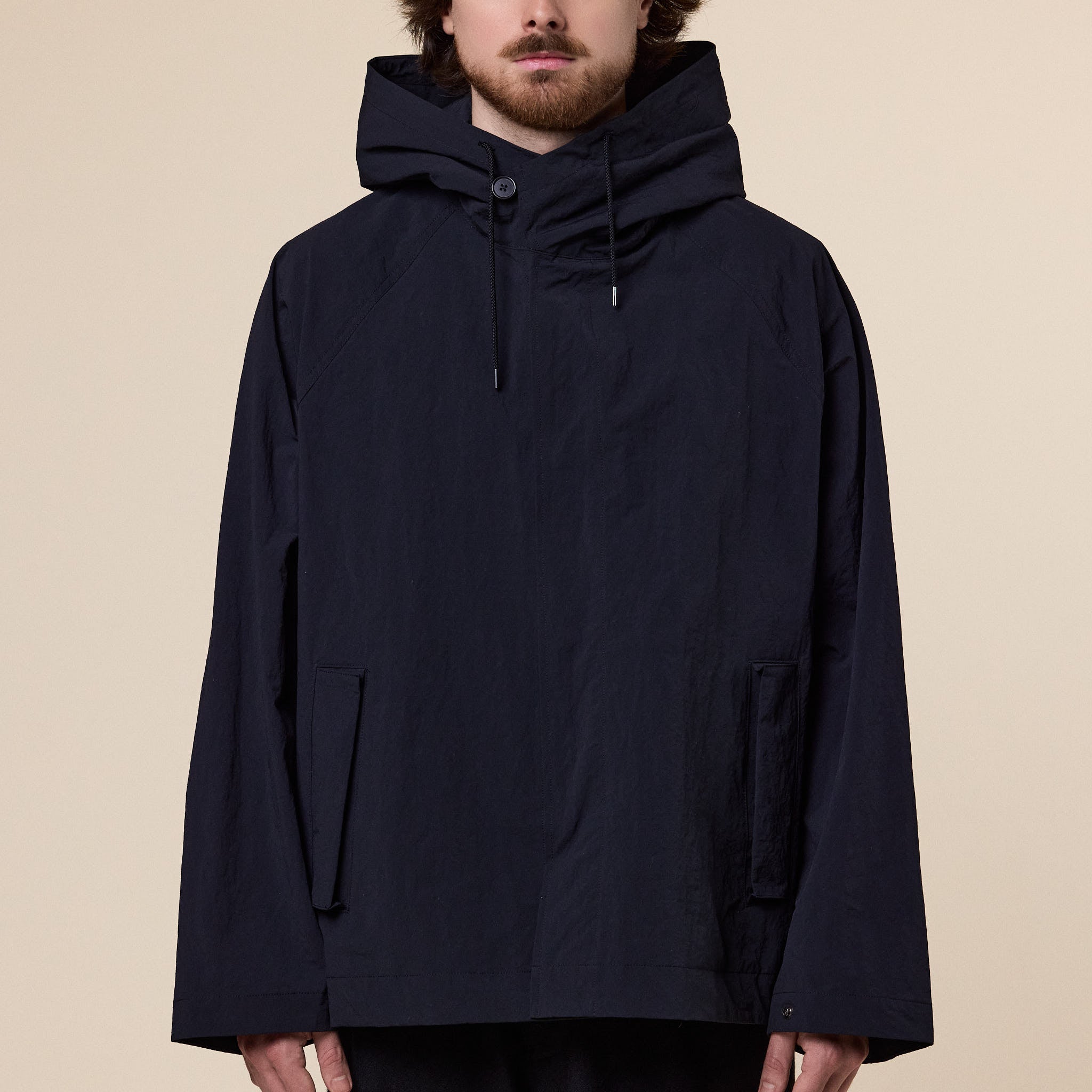 Still by Hand - Crispy Hooded Blouson - Black
