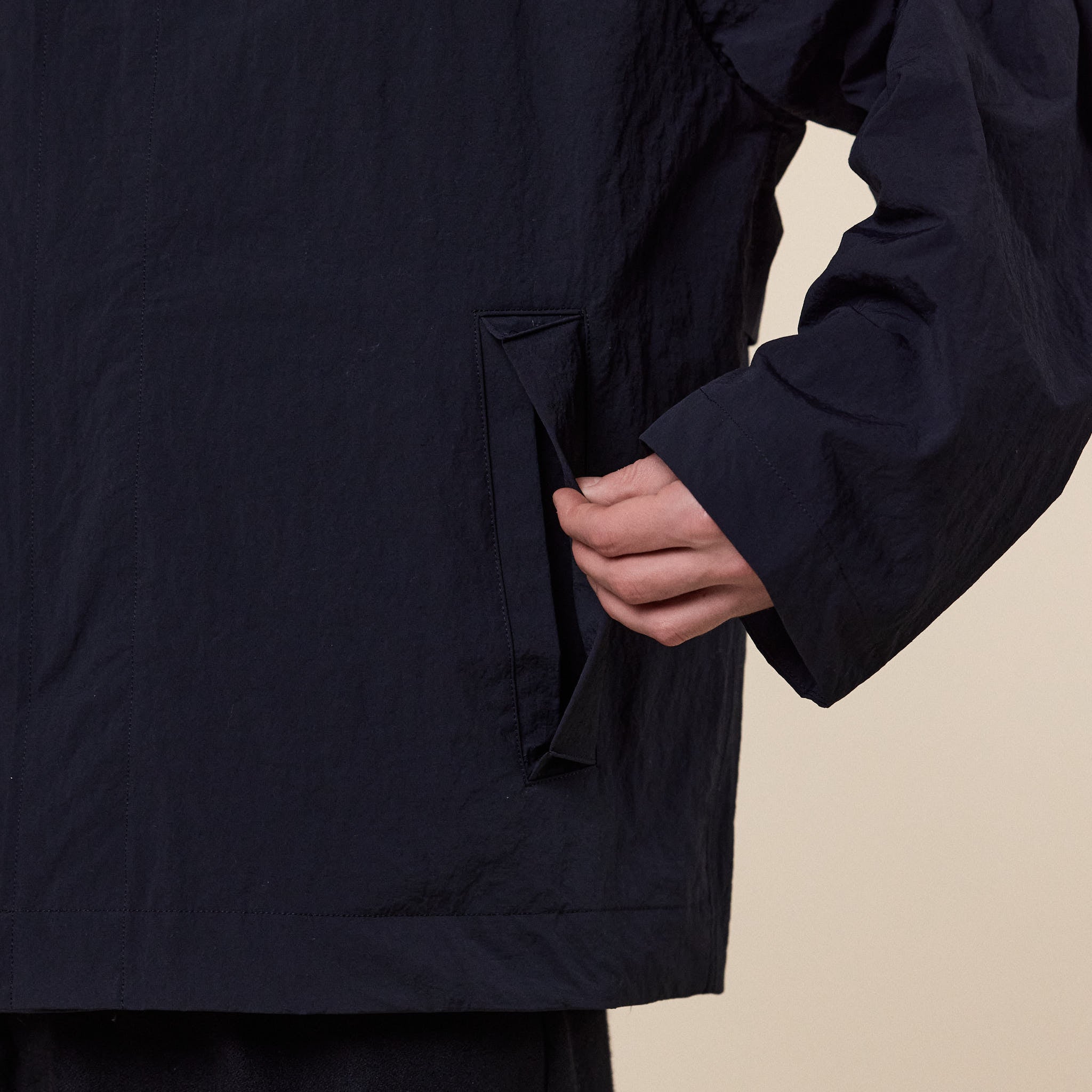 Still by Hand - Crispy Hooded Blouson - Black