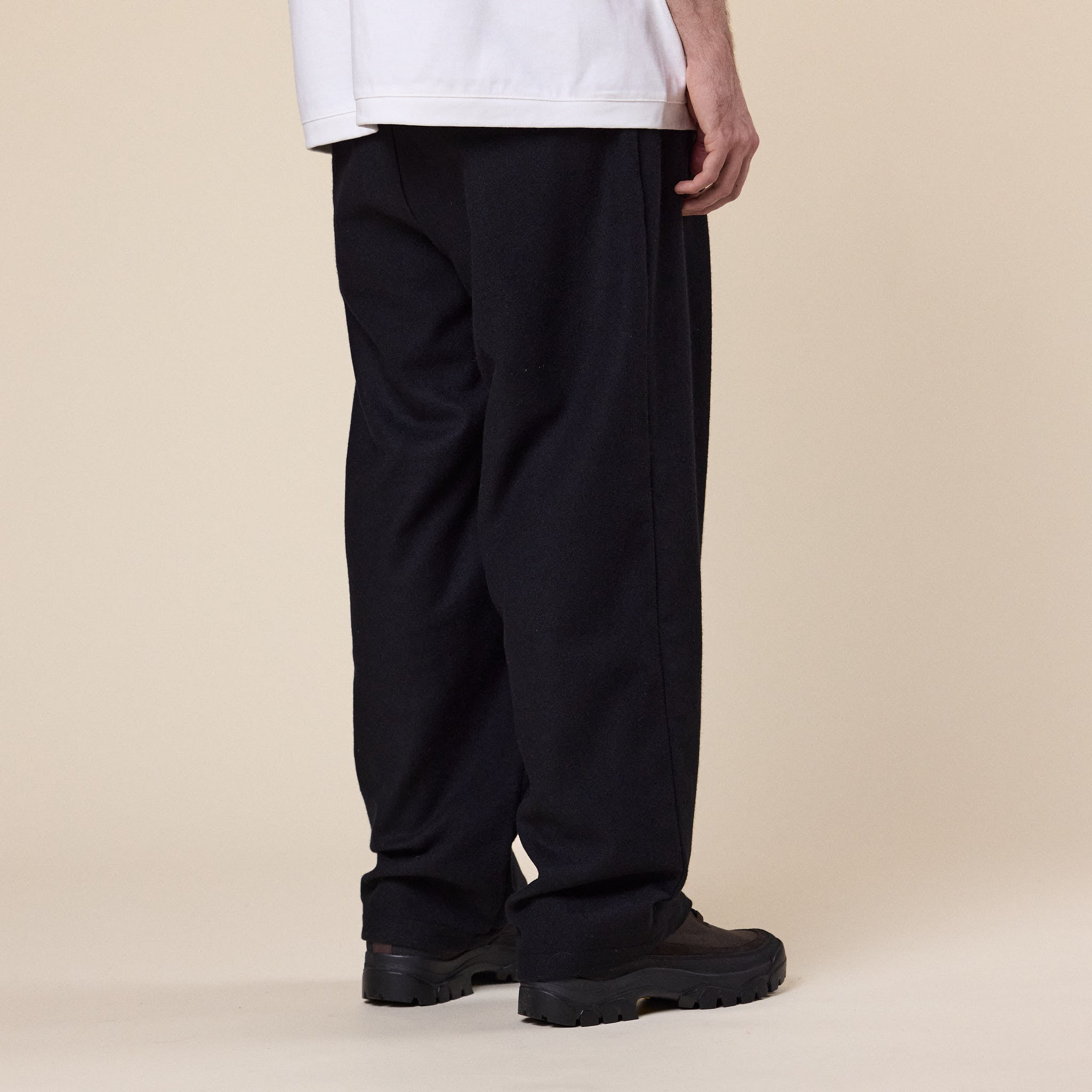 Still by Hand - Wool Wide Pants - Black