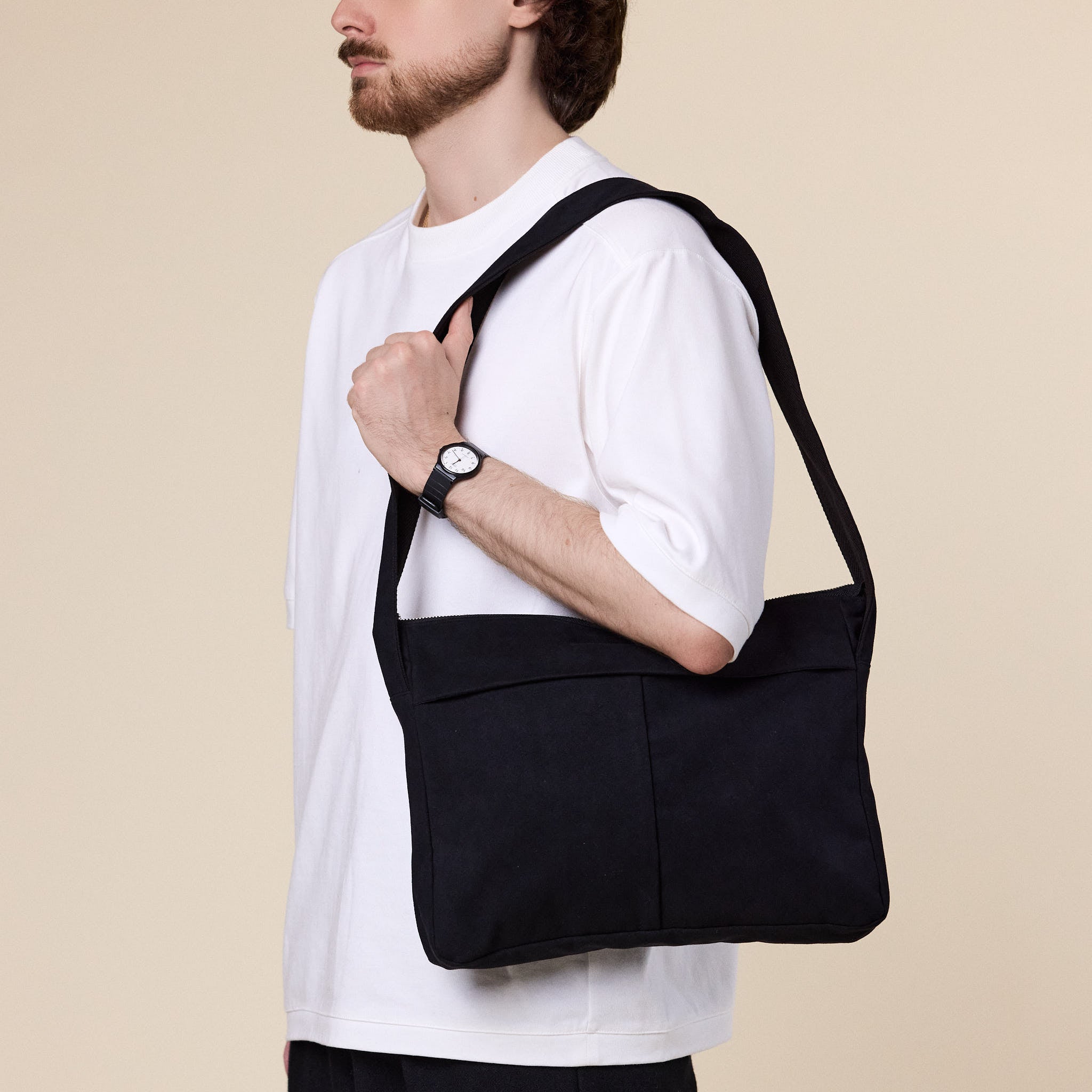 Still by Hand - Synthetic Leather Bag - Ink Black