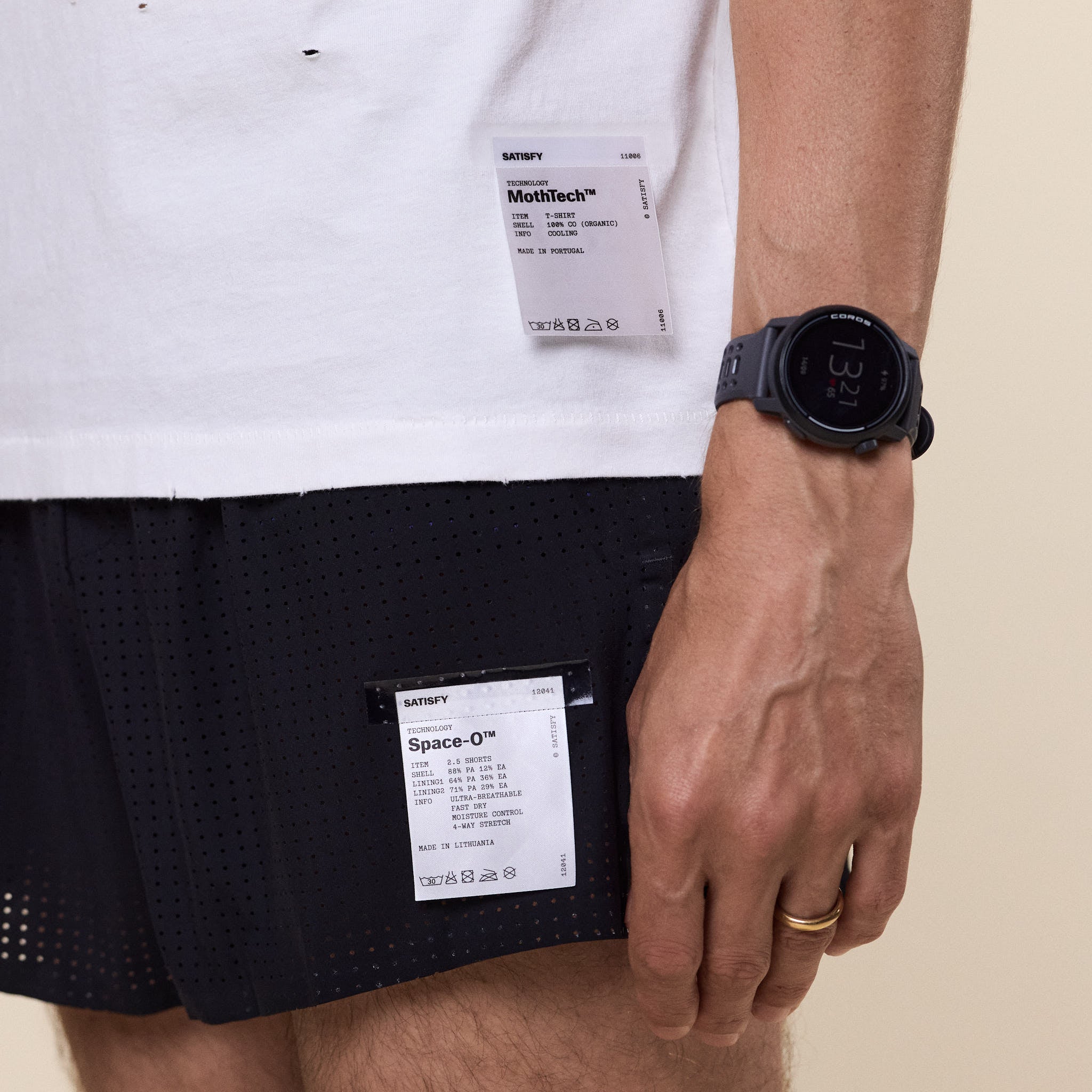 Satisfy Running - MothTech™ T‑Shirt - Off-White